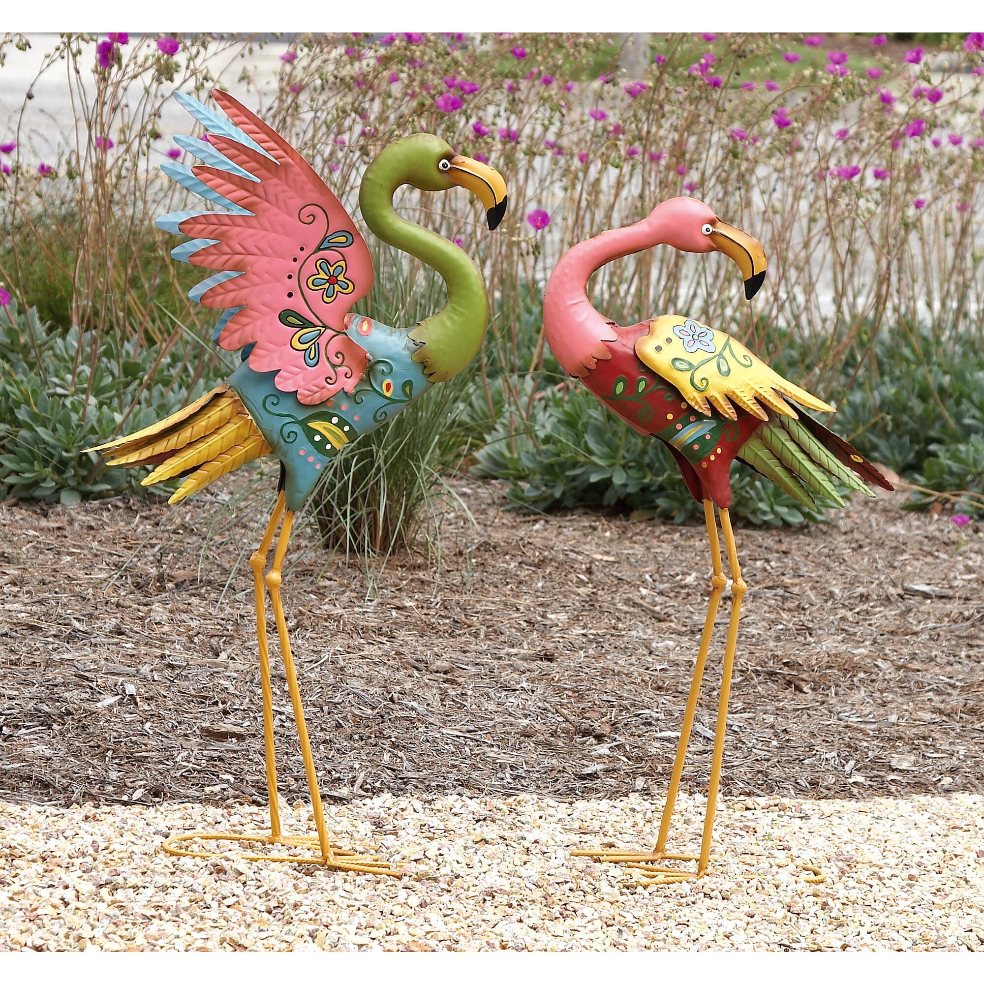 Bayberry Lane Outdoor Flamingo Garden Sculpture (Set of 2) | Ashley