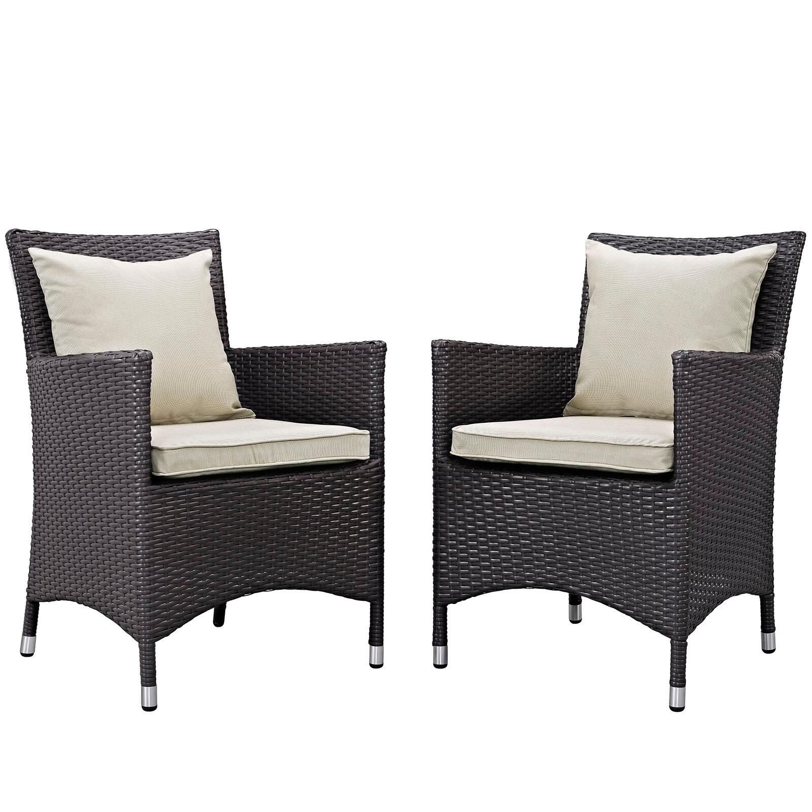 Modway Convene Outdoor Weather Resistant Dining 2-Piece Set, Espresso/Beige, rollover