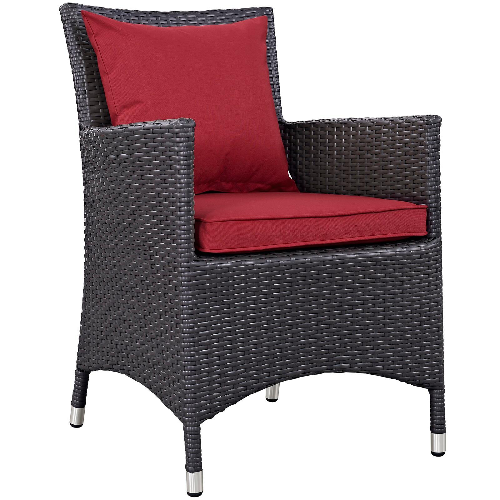 Modway Convene Outdoor Weather Resistant Dining 2-Piece Set, Espresso/Red, large