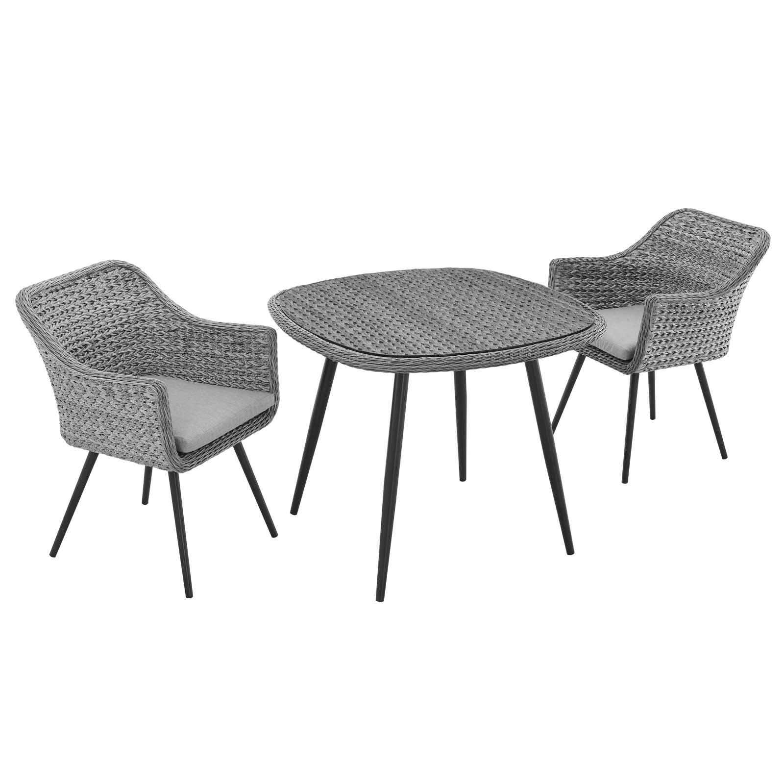 Modway Endeavor Outdoor Weather Resistant Dining 3-Piece Set, , large