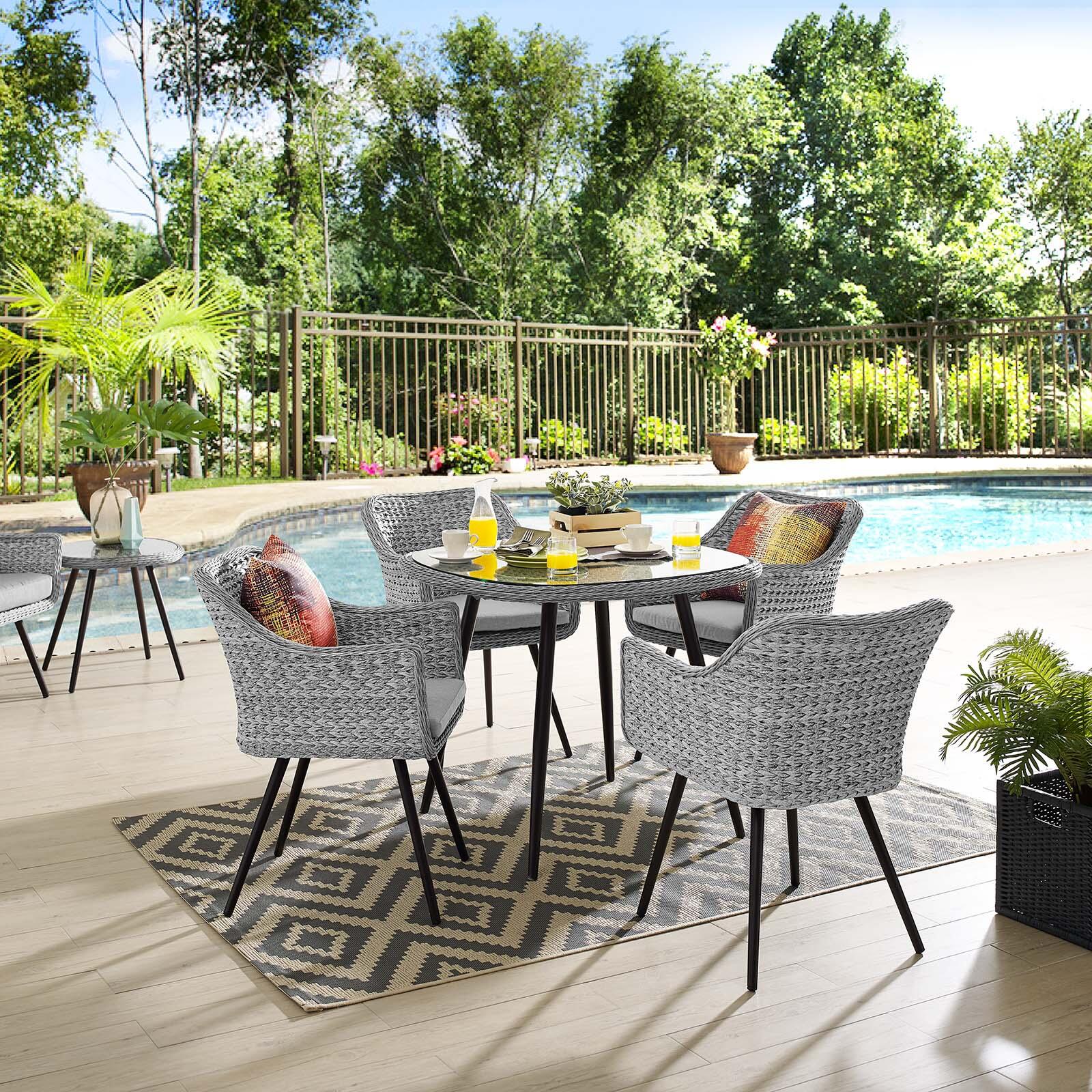 Modway Endeavor Outdoor Weather Resistant Dining 5-Piece Set, , rollover