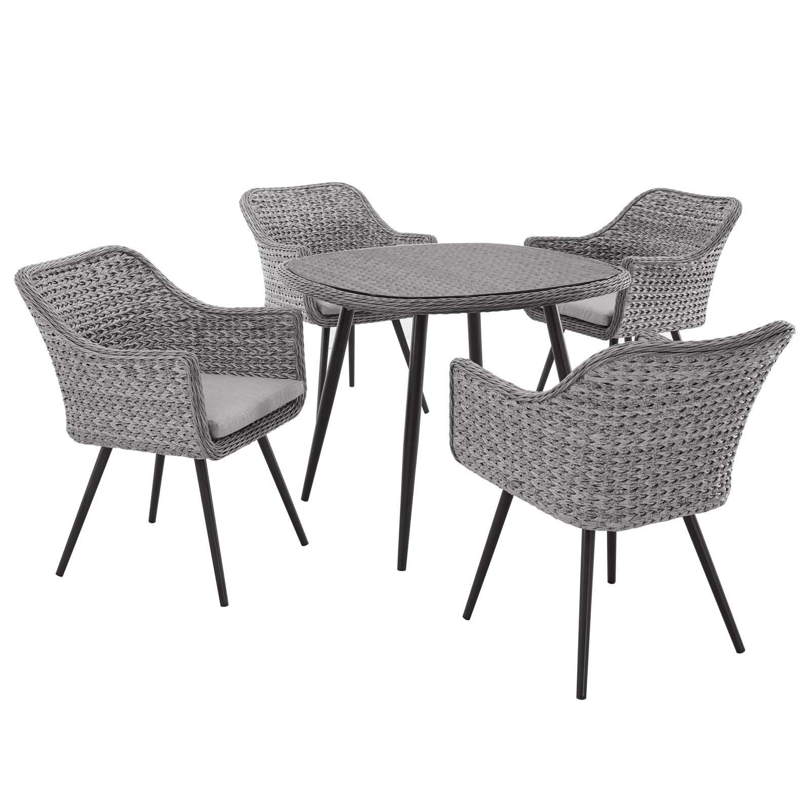 Modway Endeavor Outdoor Weather Resistant Dining 5-Piece Set, , large