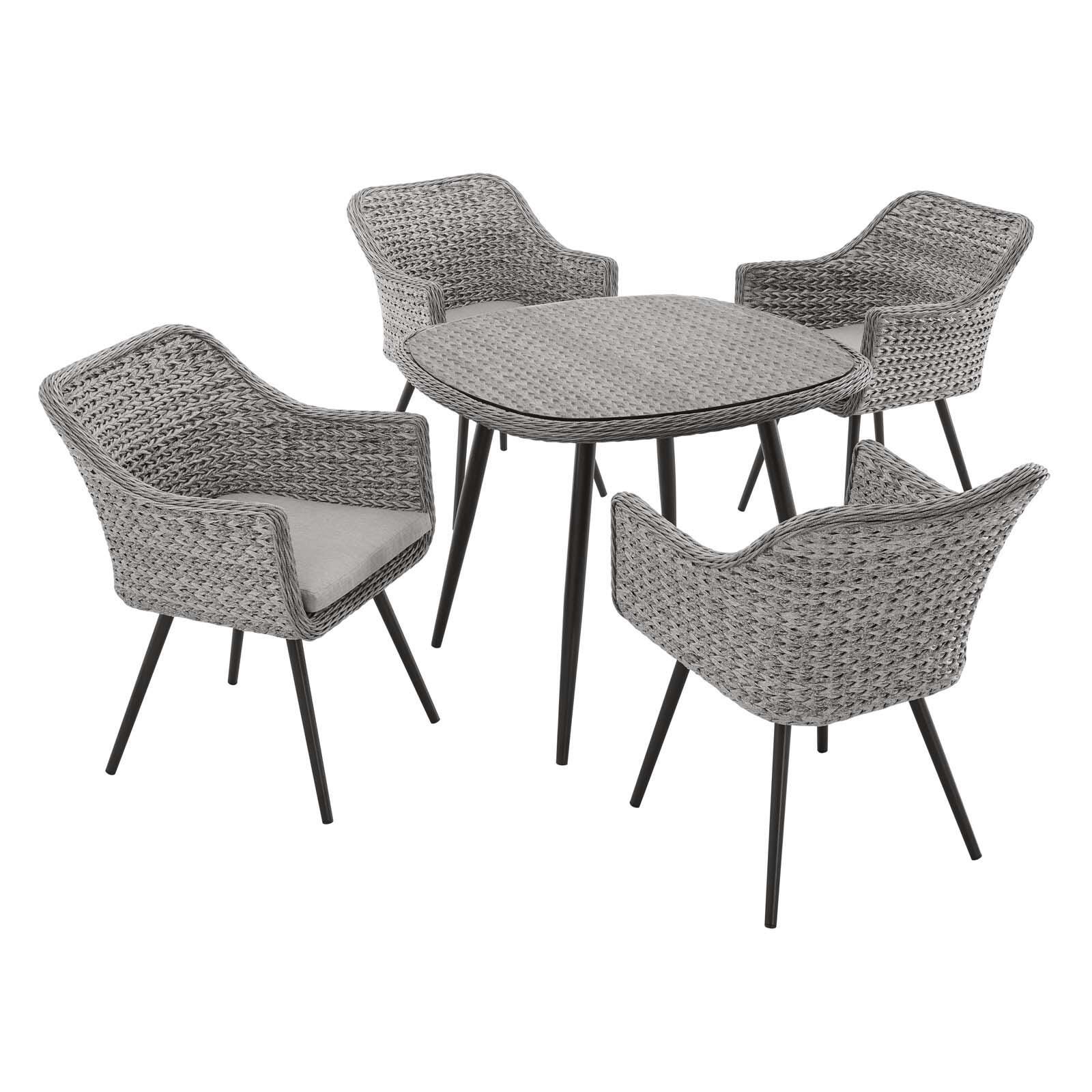 Modway Endeavor Outdoor Weather Resistant Dining 5-Piece Set, , large