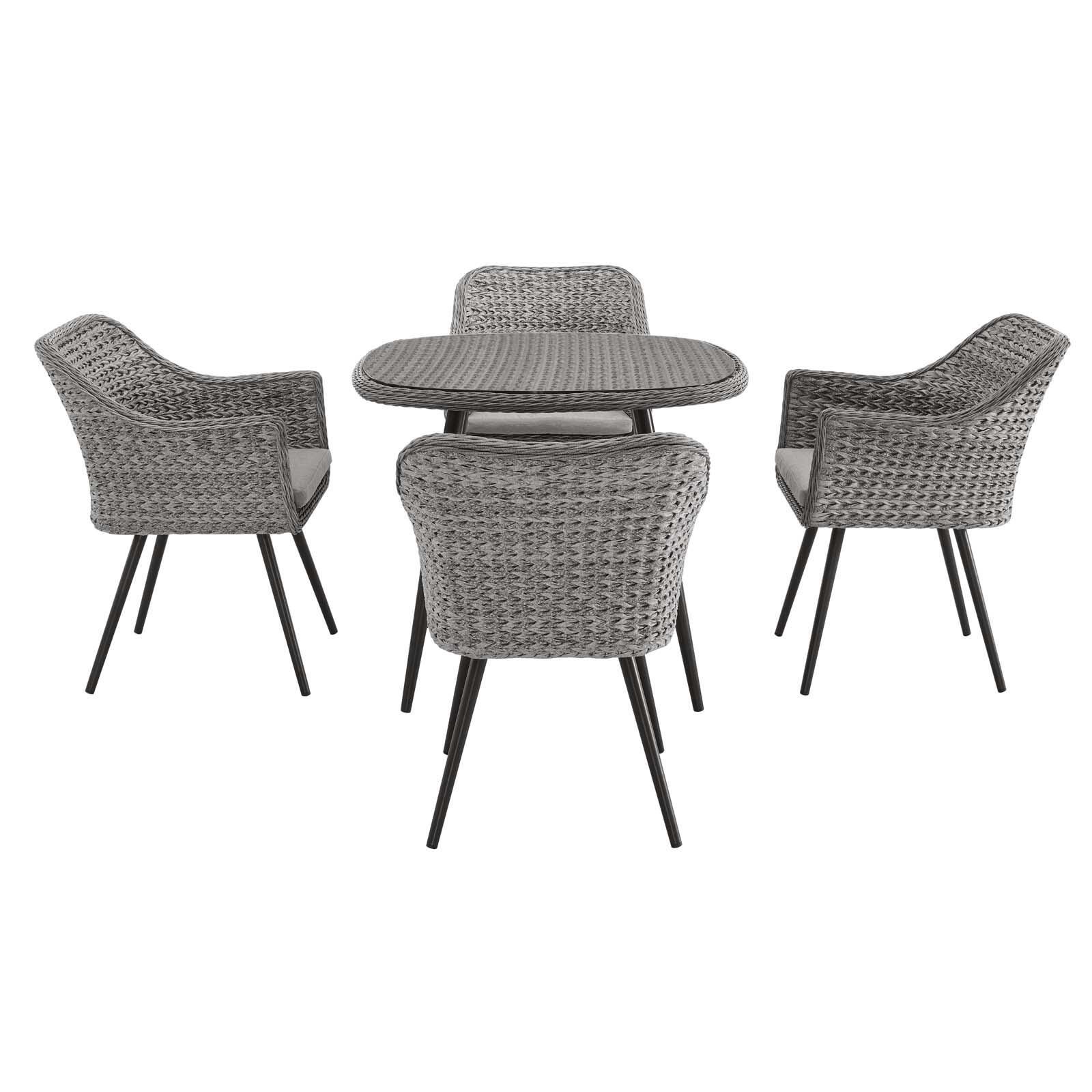 Modway Endeavor Outdoor Weather Resistant Dining 5-Piece Set, , large