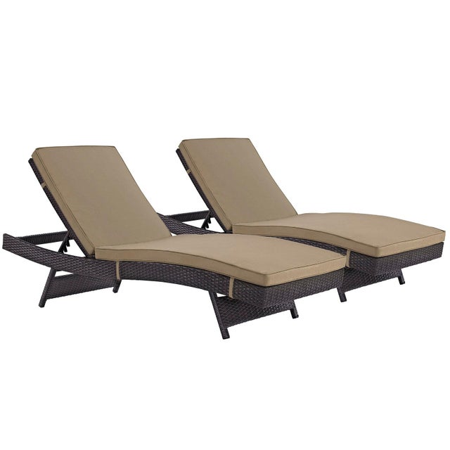 Modway Convene Outdoor Chaise Lounge with Cushion (set of 2)