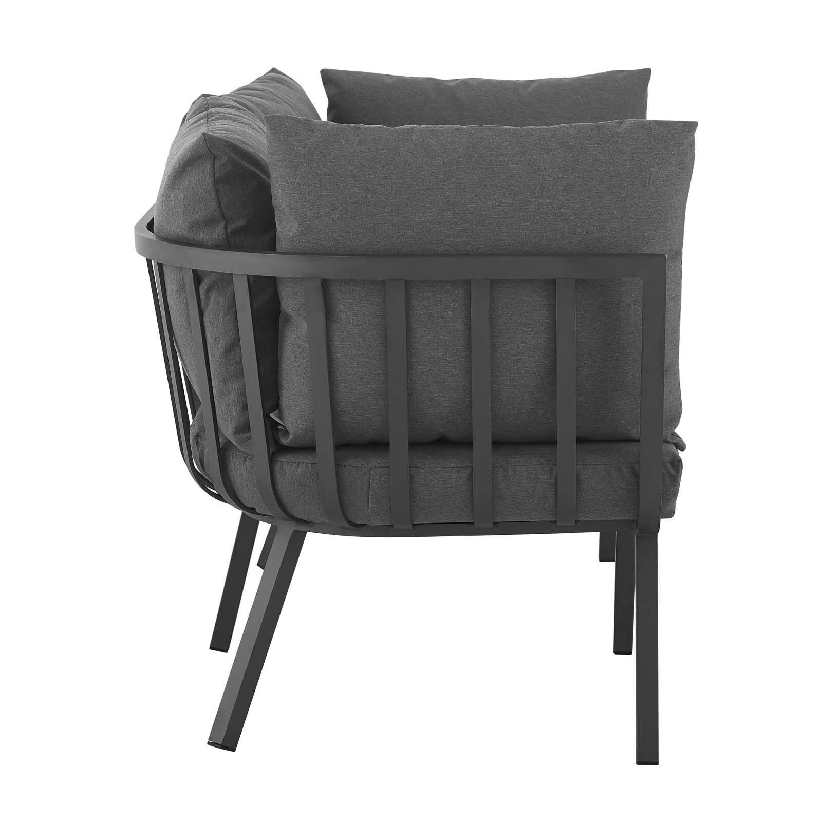 Modway Riverside Outdoor Weather Resistant Sectional Sofa 2-Piece Set, Gray/Charcoal, large