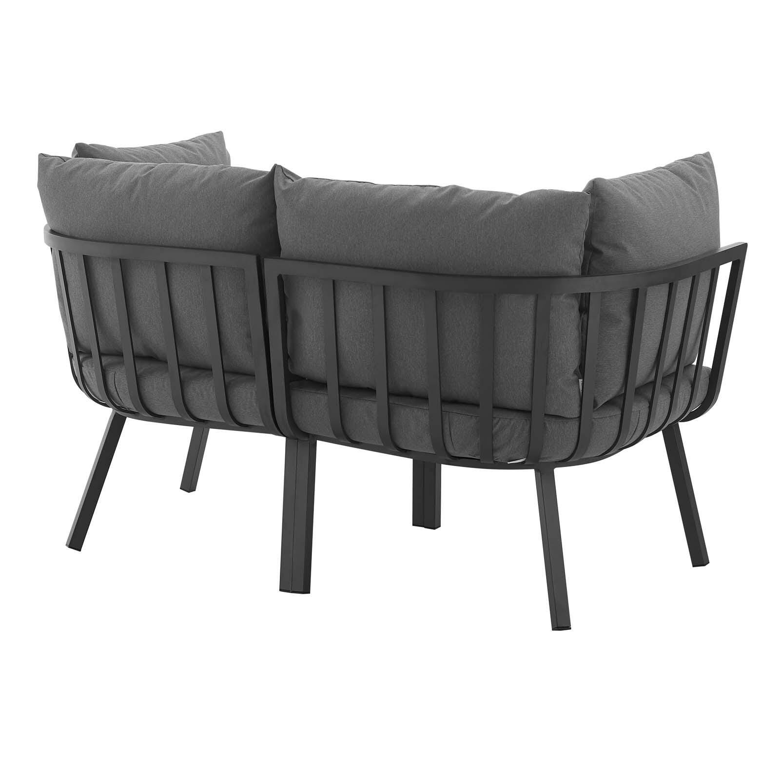 Modway Riverside Outdoor Weather Resistant Sectional Sofa 2-Piece Set, Gray/Charcoal, large