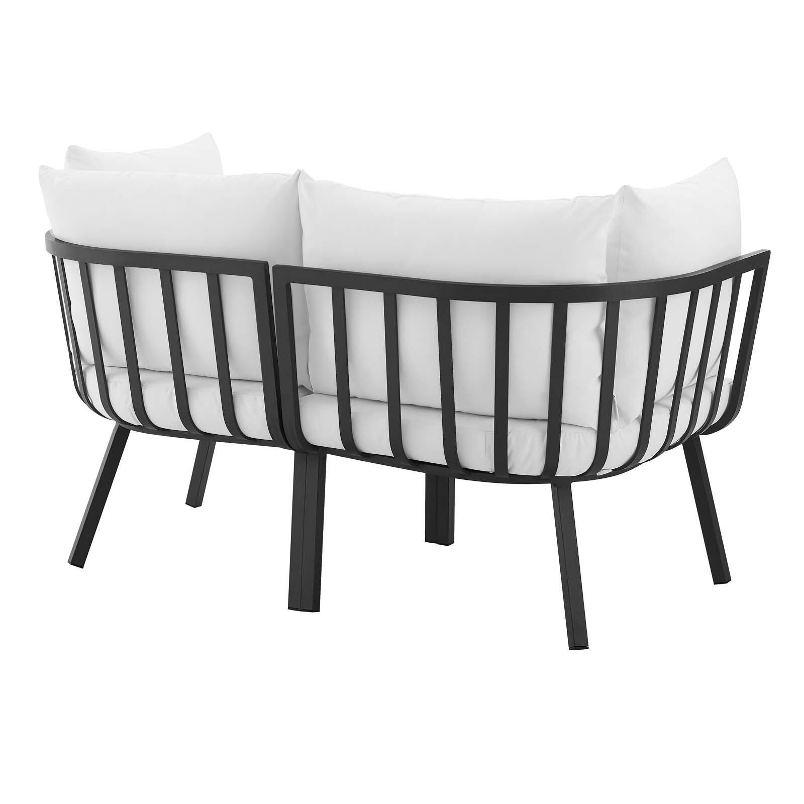 Modway Riverside Outdoor Weather Resistant Sectional Sofa 2-Piece Set, Gray/White, large