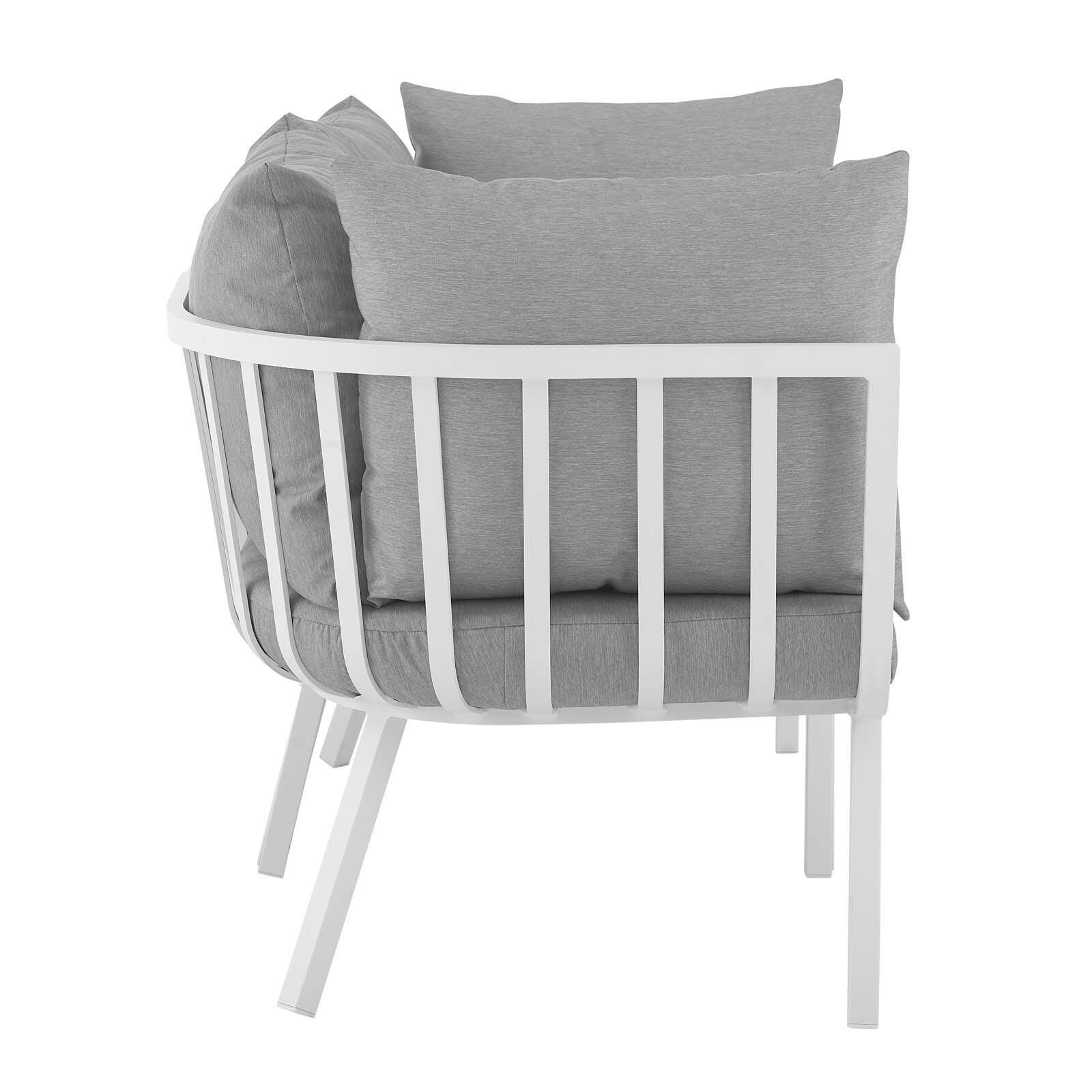 Riverside Outdoor Weather Resistant Sectional Sofa 2-Piece Set, White/Gray, large