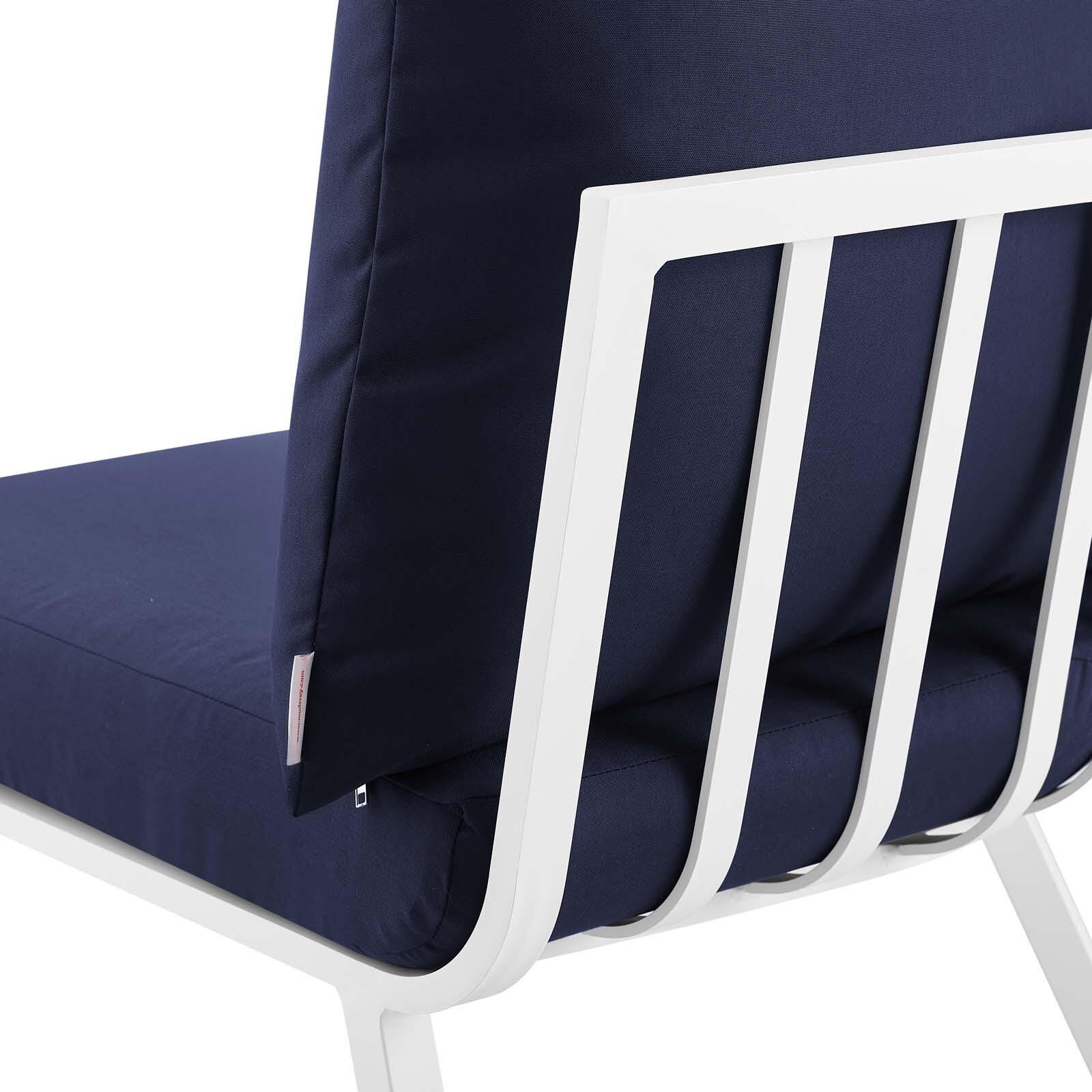Modway Riverside Outdoor Weather Resistant Sectional Sofa 2-Piece Set, White/Navy, large