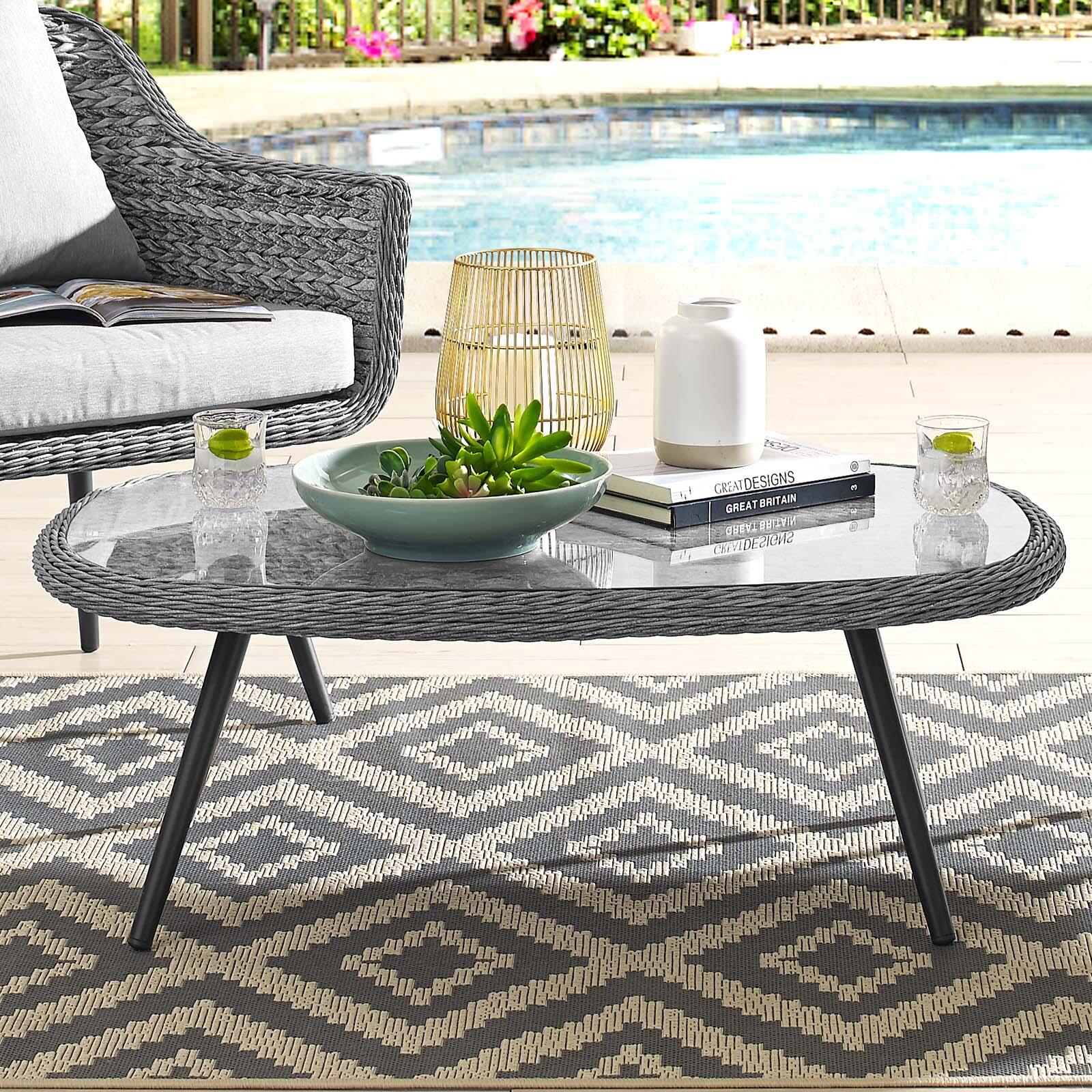 Modway Endeavor Outdoor Weather Resistant Coffee Table, , rollover