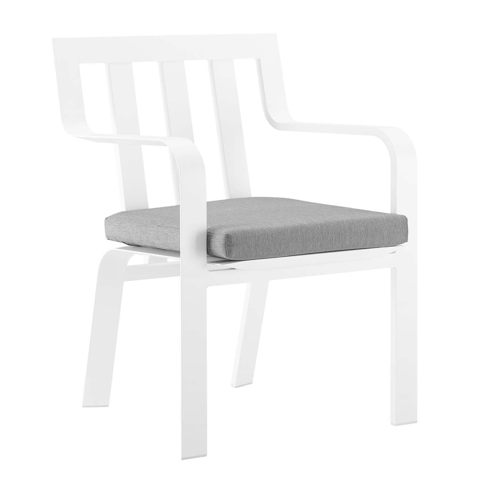 Modway Baxley Outdoor Weather Resistant Dining Armchair, White/Gray, large