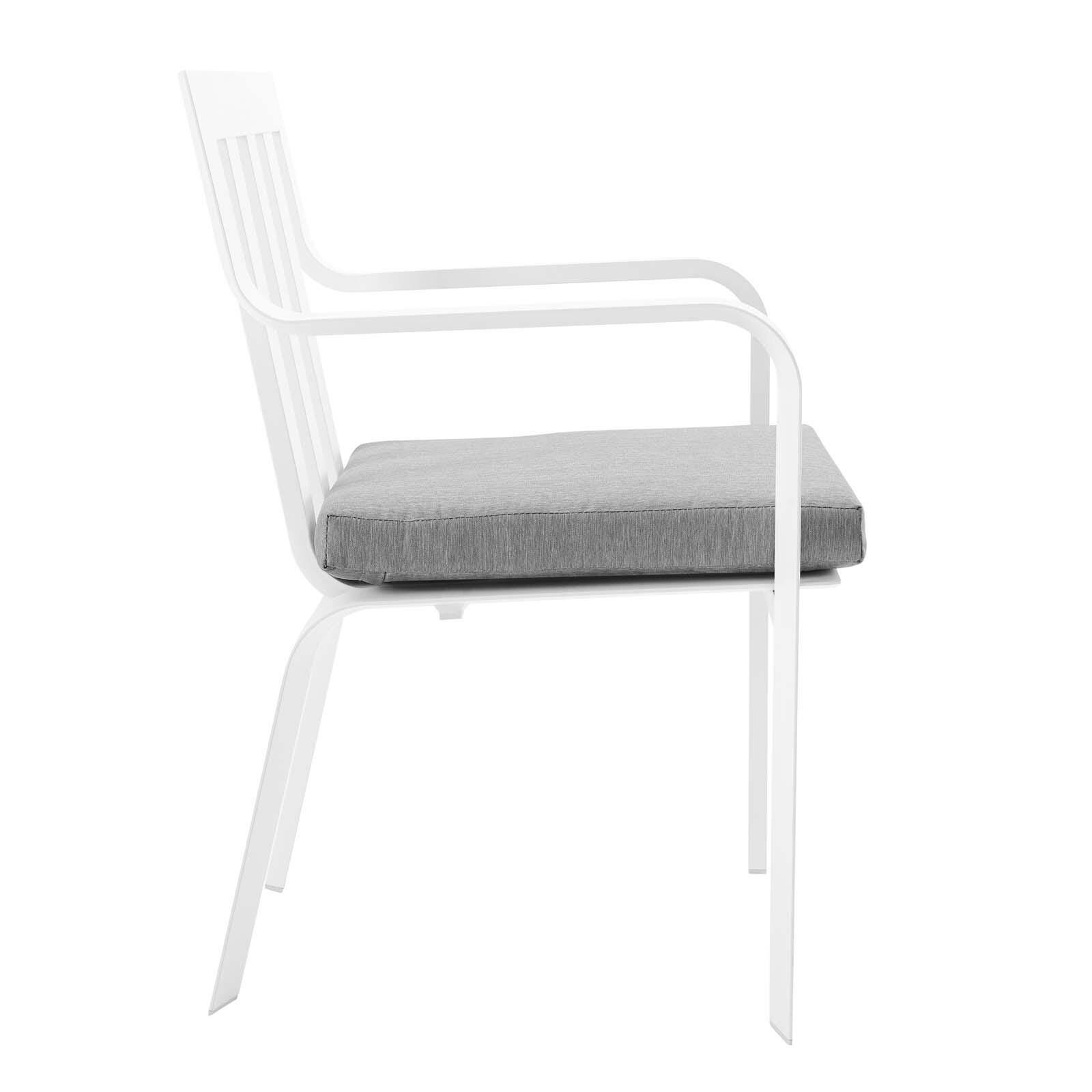 Modway Baxley Outdoor Weather Resistant Dining Armchair, White/Gray, large