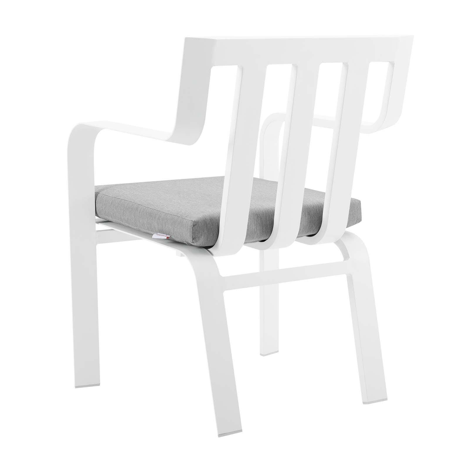 Modway Baxley Outdoor Weather Resistant Dining Armchair, White/Gray, large
