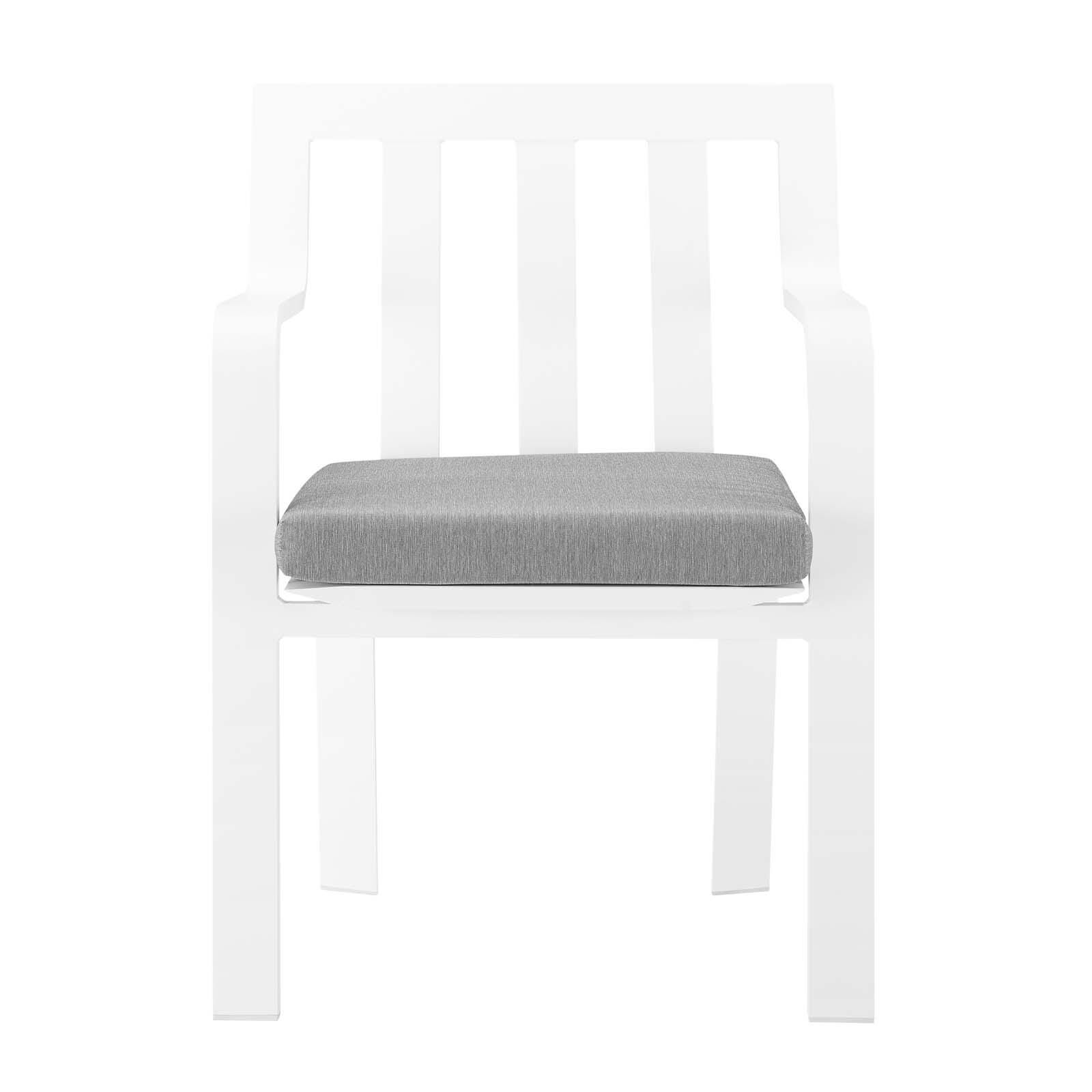 Modway Baxley Outdoor Weather Resistant Dining Armchair, White/Gray, large