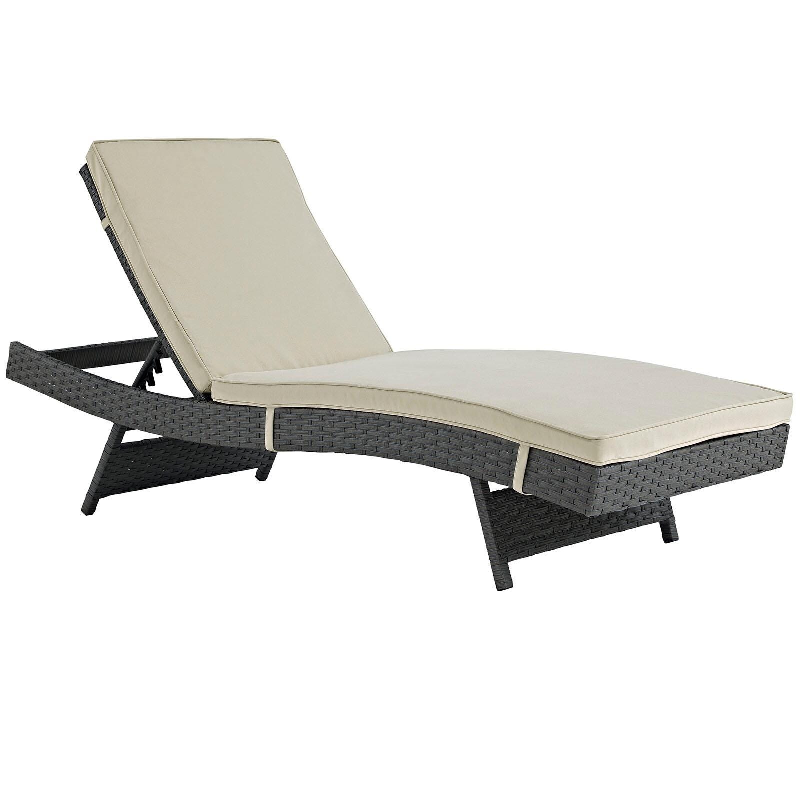 Modway Sojourn Outdoor Weather Resistant Sunbrella&reg; Chaise, Antique Canvas/Beige, large