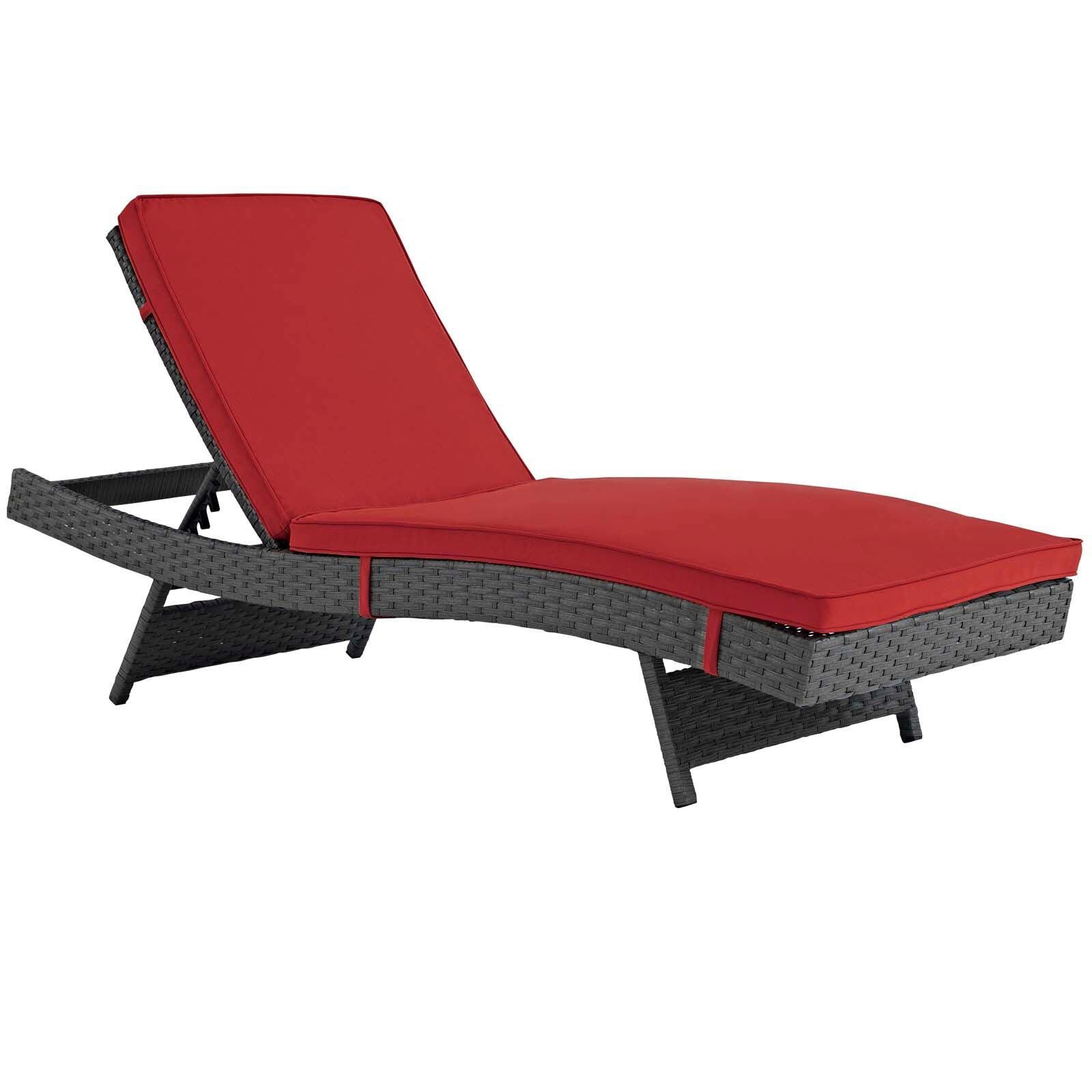 Modway Sojourn Outdoor Weather Resistant Sunbrella&reg; Chaise, Canvas/Red, large