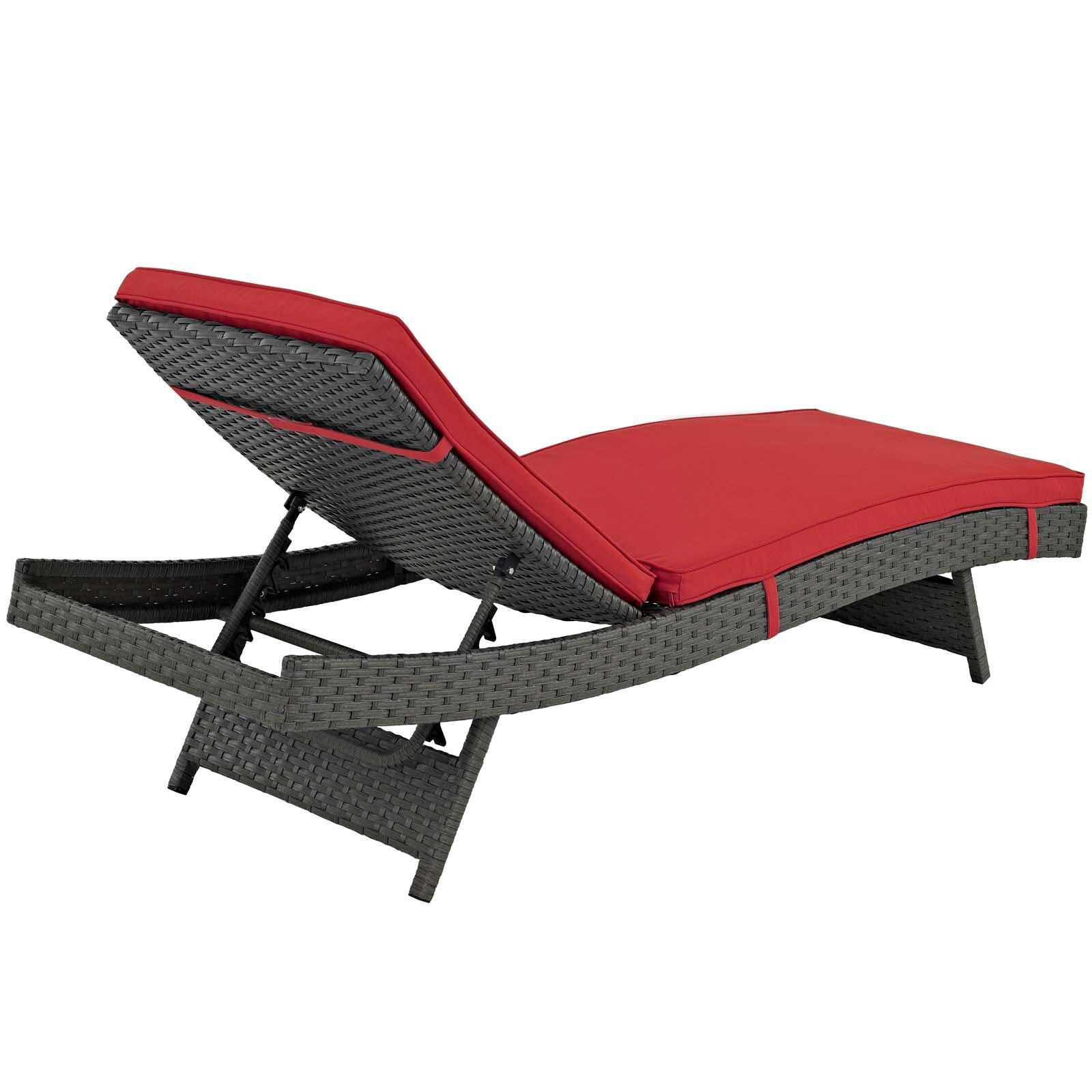 Modway Sojourn Outdoor Weather Resistant Sunbrella® Chaise, Canvas/Red, large