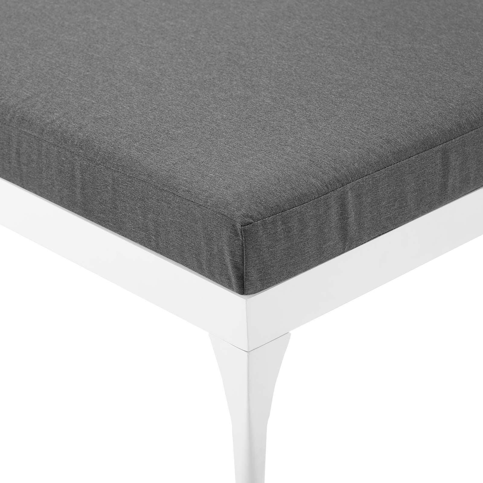 Modway Perspective Outdoor Chaise Lounge Chair, White/Charcoal, large