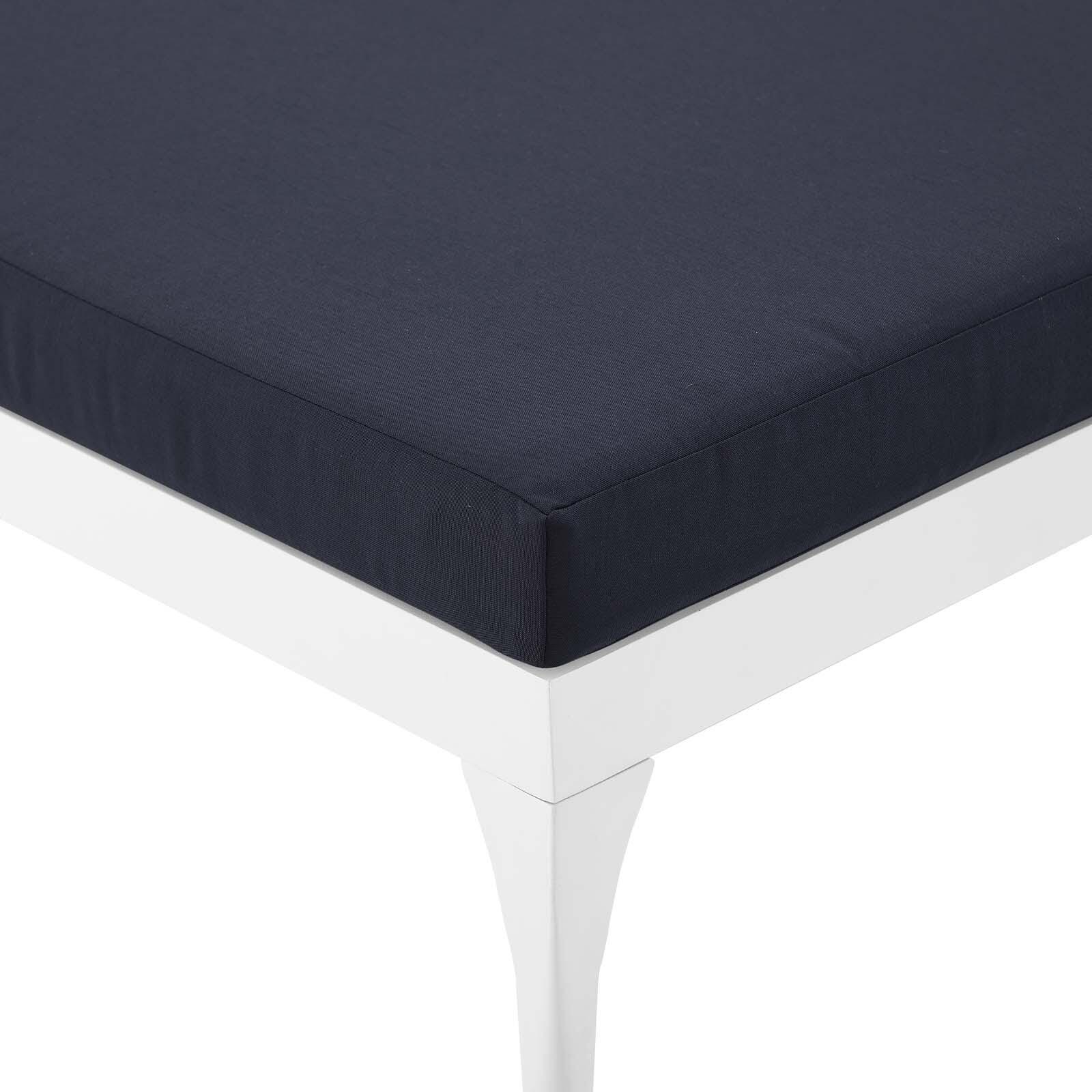 Modway Perspective Outdoor Chaise Lounge Chair, White/Navy, large
