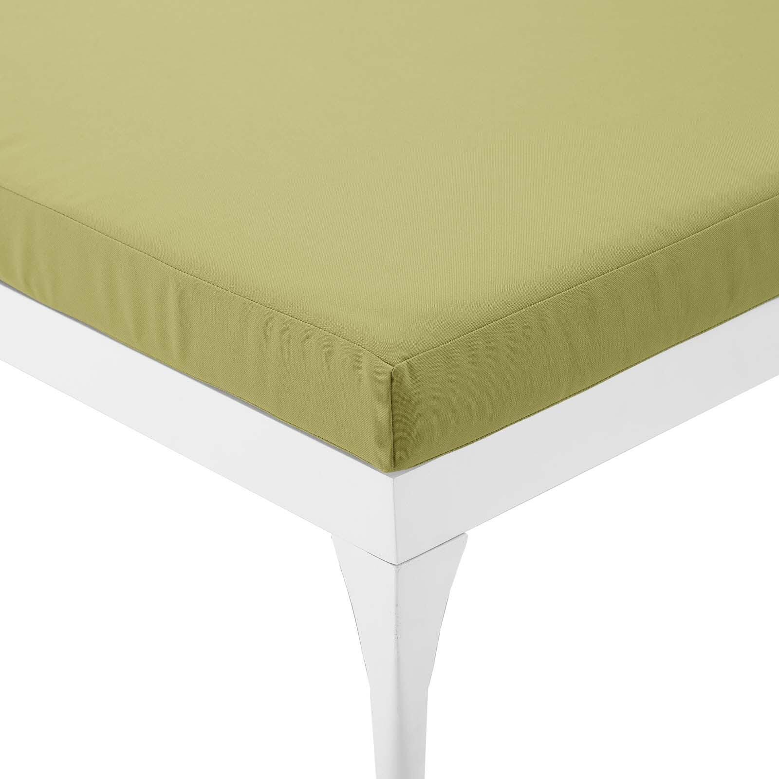 Modway Perspective Outdoor Chaise Lounge Chair, White/Peridot, large