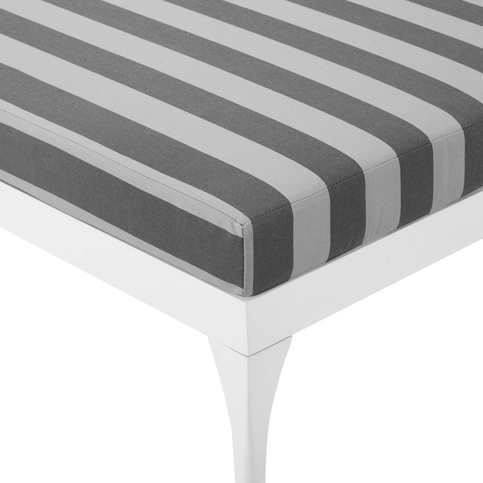 Modway Perspective Outdoor Chaise Lounge Chair, White Striped/Gray, large