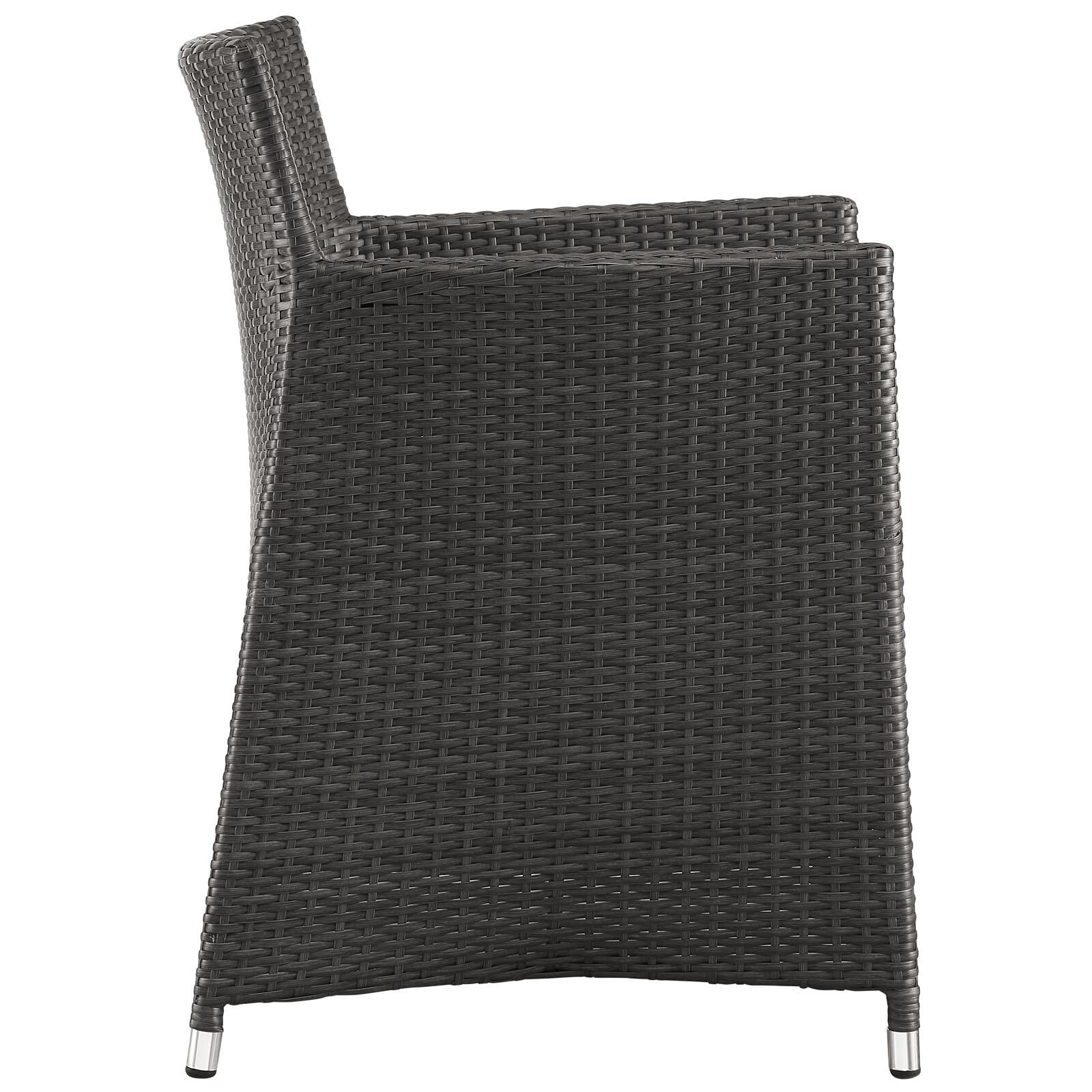Modway Junction Outdoor Weather Resistant Dining Armchair, Brown/White, large