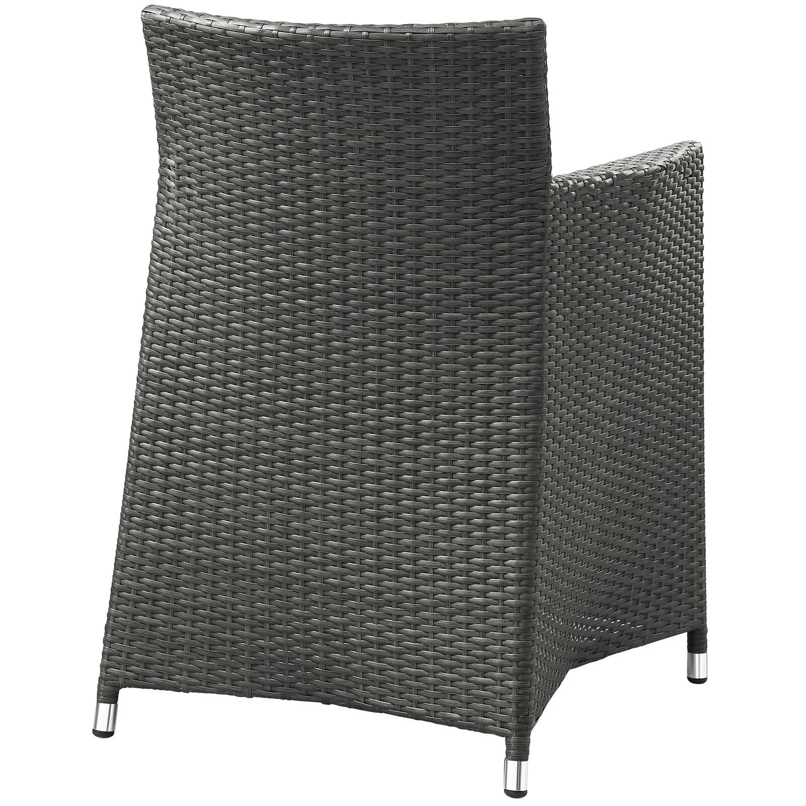Modway Junction Outdoor Weather Resistant Dining Armchair, Brown/White, large