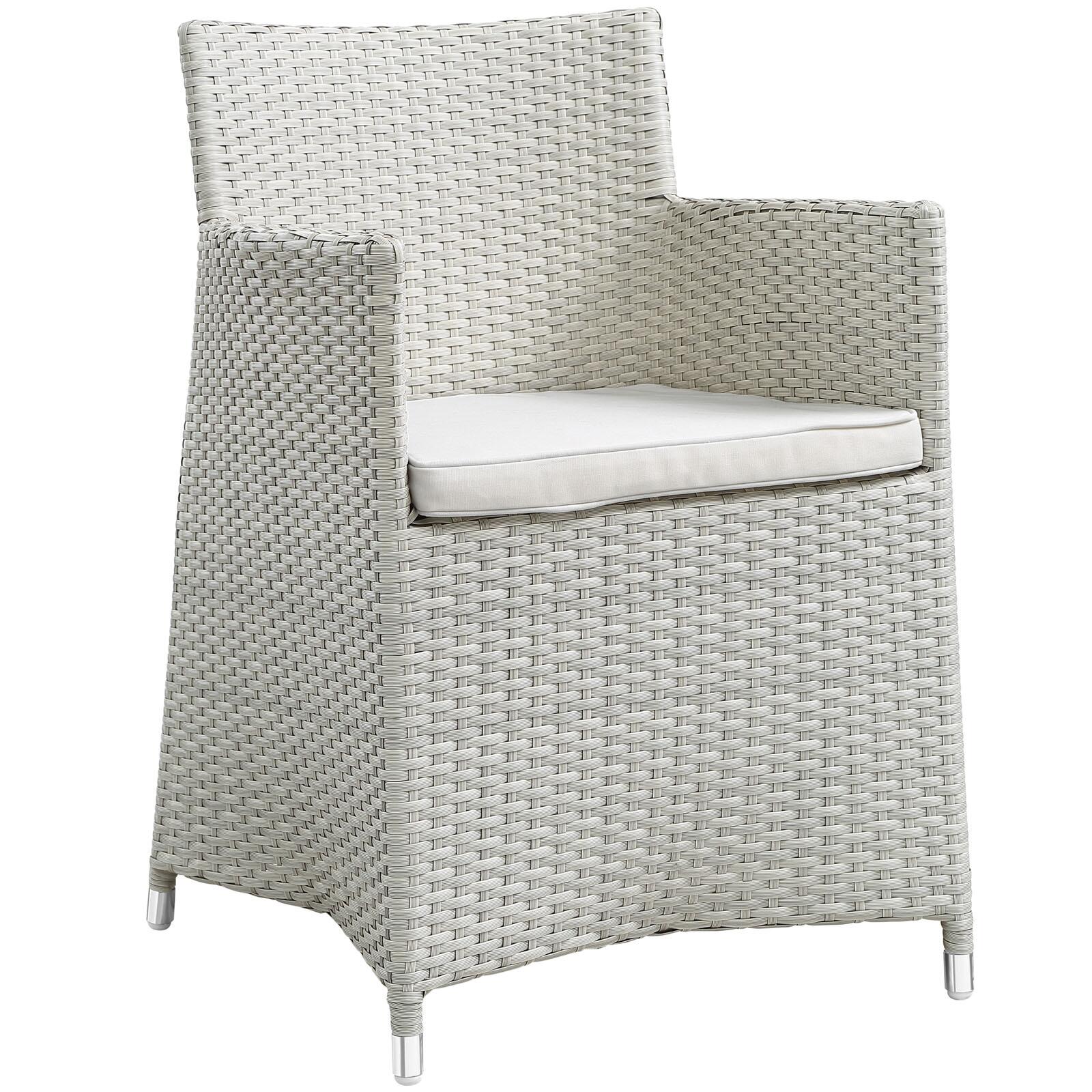 Modway Junction Outdoor Weather Resistant Dining Armchair, Gray/White, large