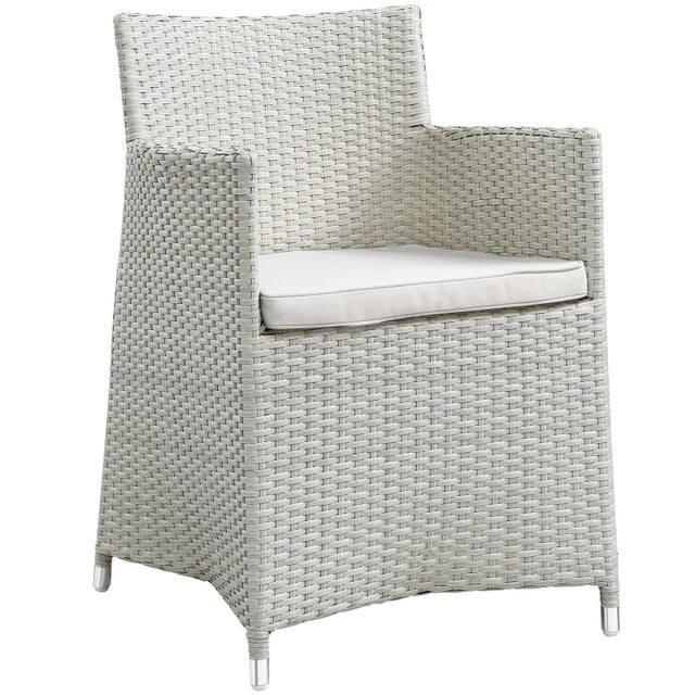 Modway Junction Outdoor Weather Resistant Dining Armchair, Gray/White