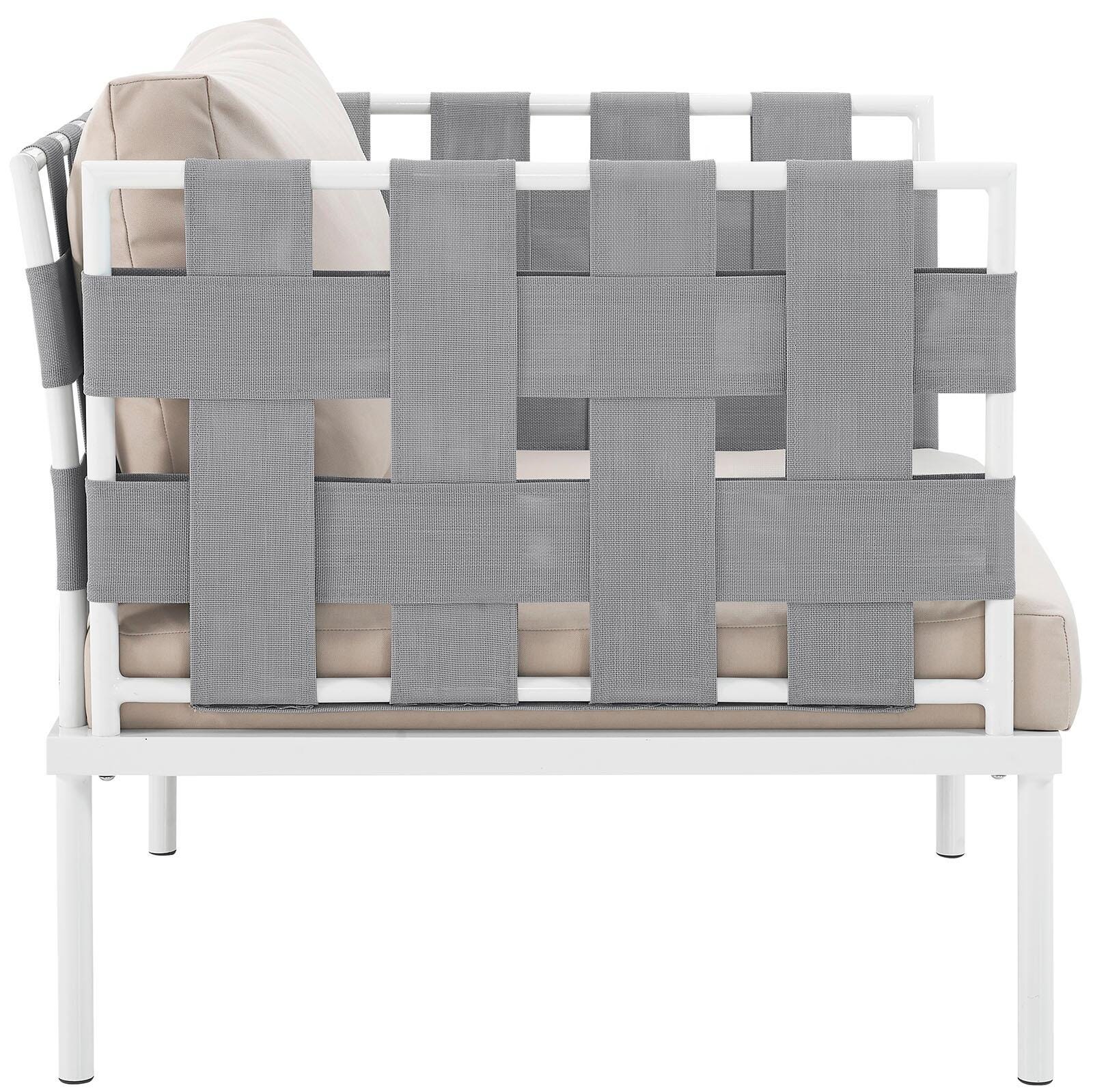 Modway Harmony Outdoor Weather Resistant Armchair, White/Beige, large