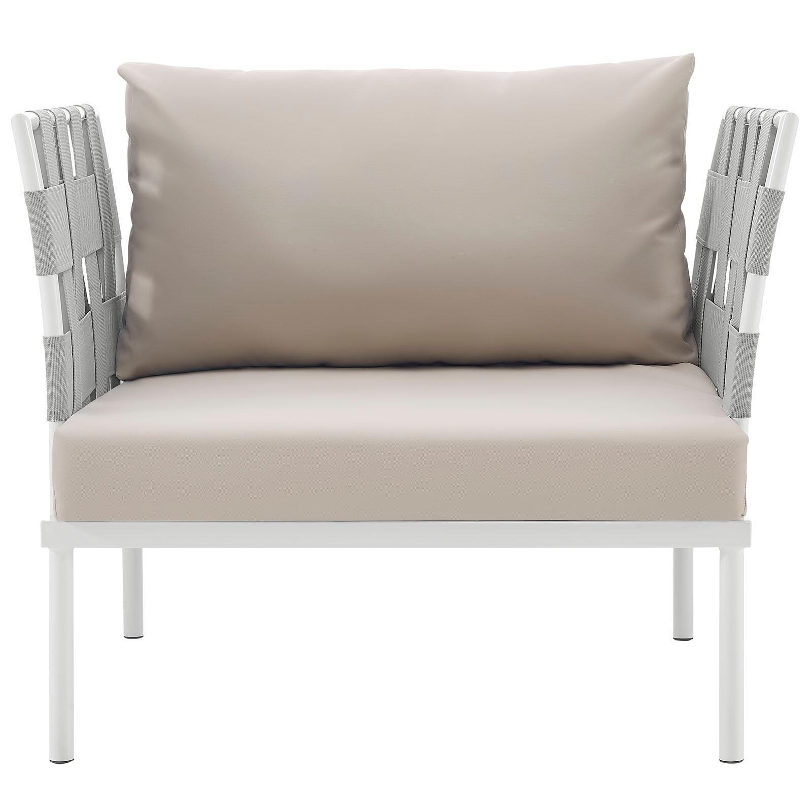 Modway Harmony Outdoor Weather Resistant Armchair, White/Beige, large