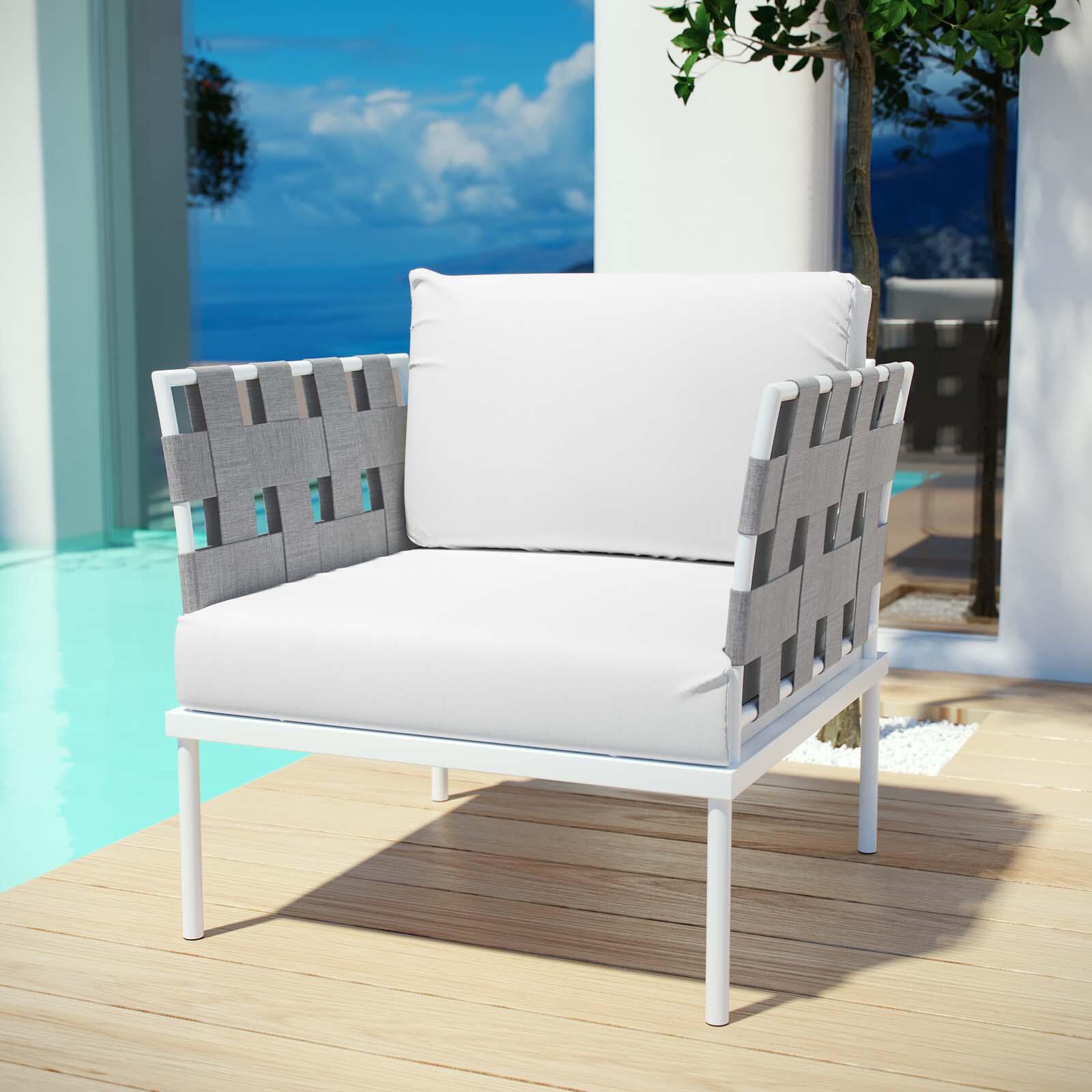 Modway Harmony Outdoor Weather Resistant Armchair, White, rollover
