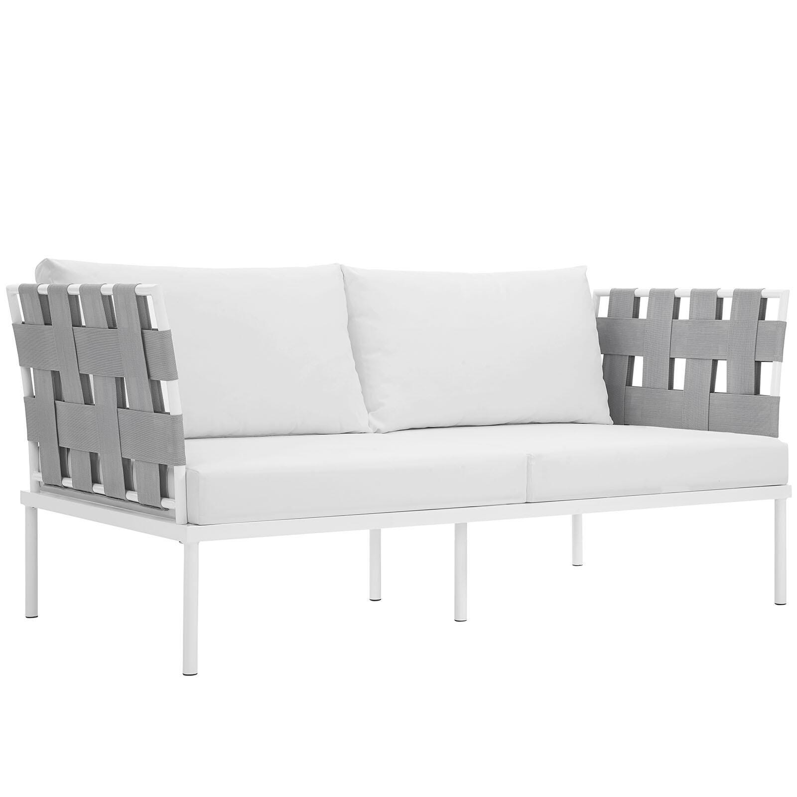 Modway Harmony Outdoor Weather Resistant Loveseat, White, large