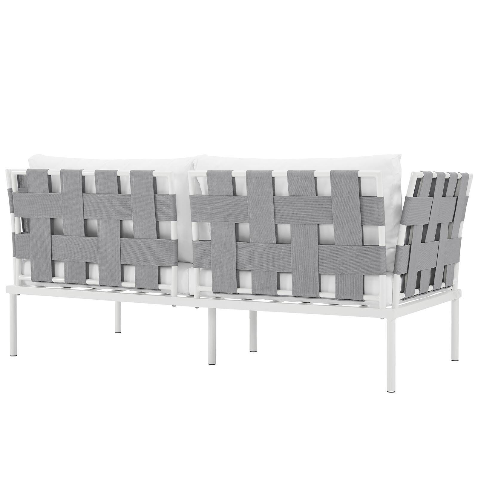 Modway Harmony Outdoor Weather Resistant Loveseat, White, large