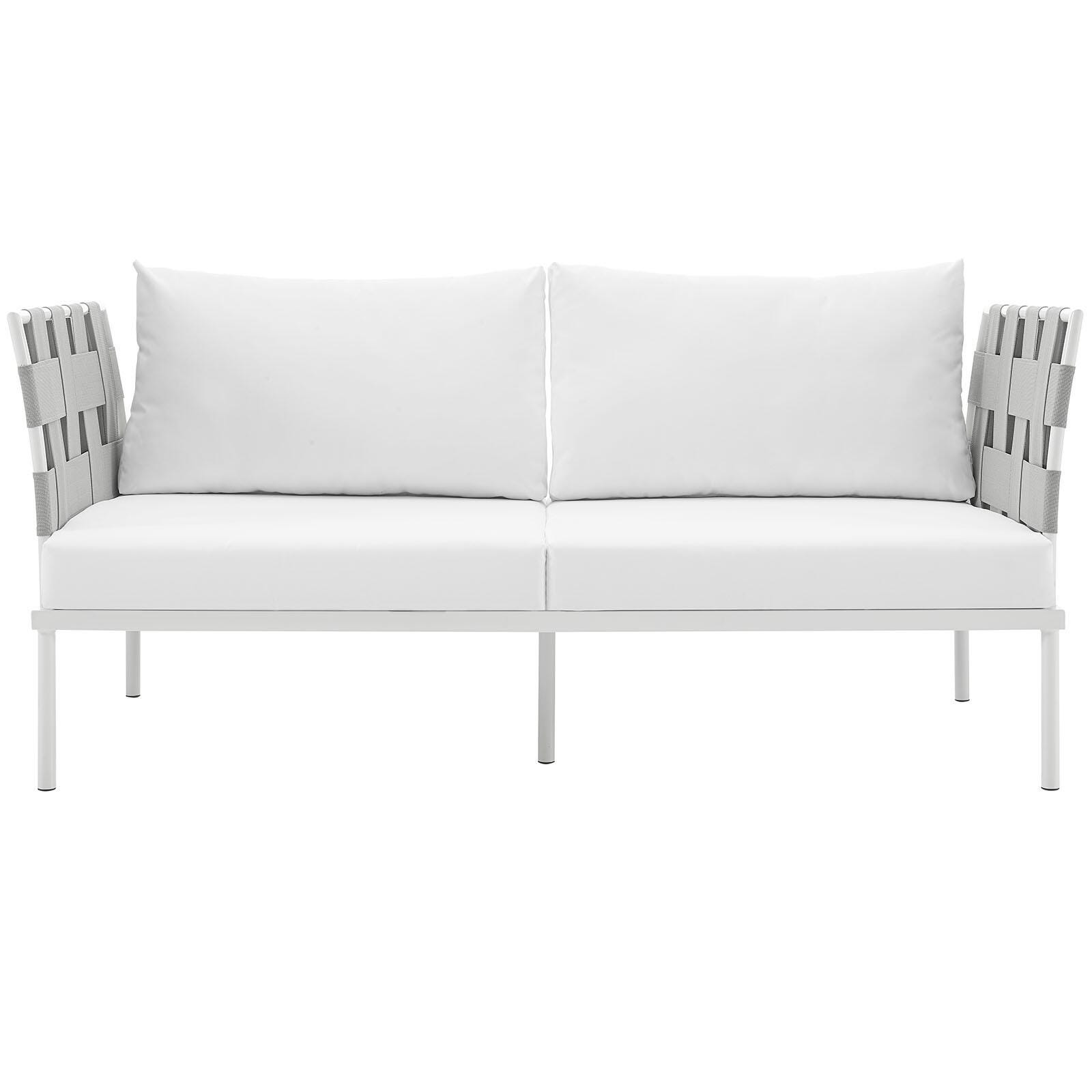 Modway Harmony Outdoor Weather Resistant Loveseat, White, large