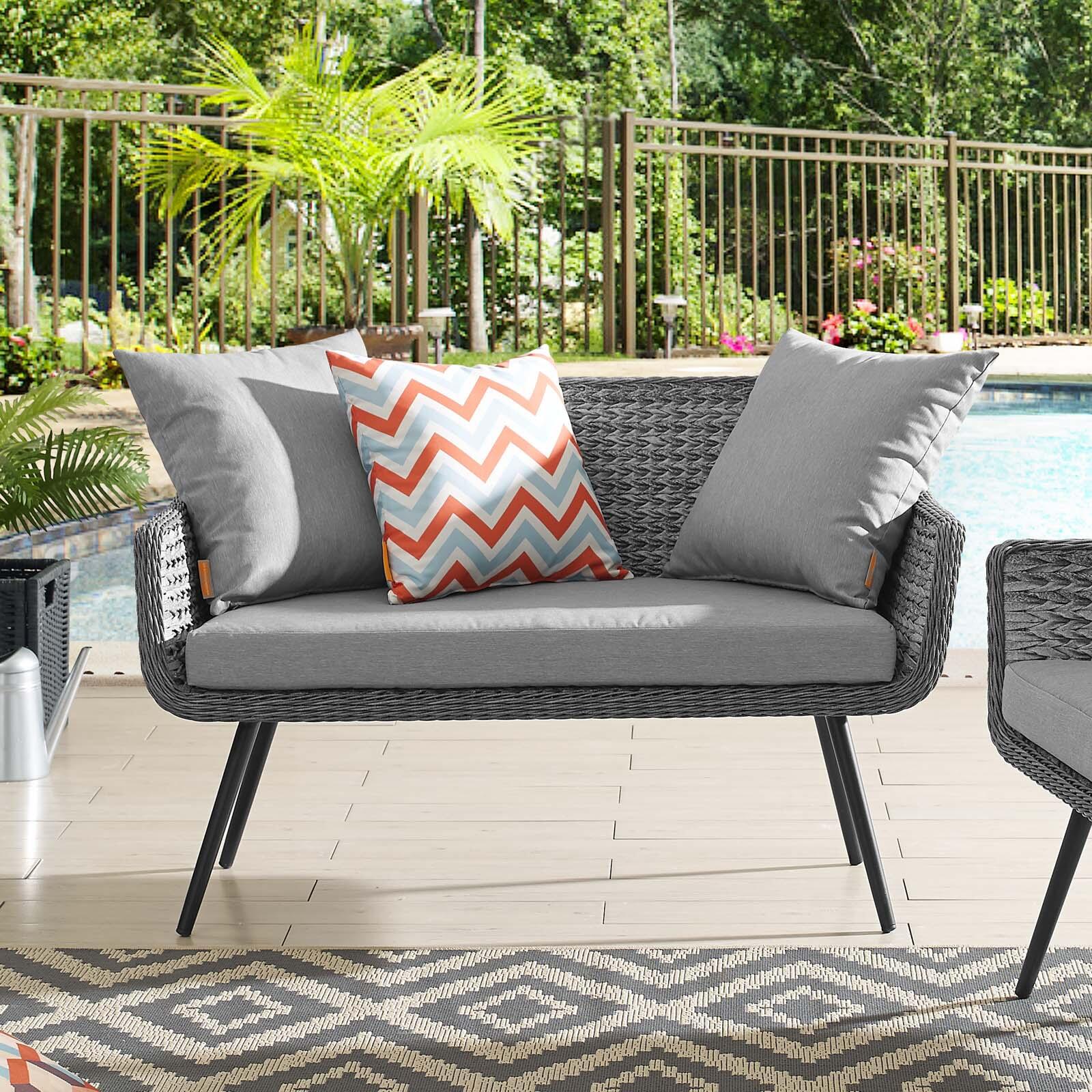 Modway Endeavor Outdoor Weather Resistant Loveseat, , rollover