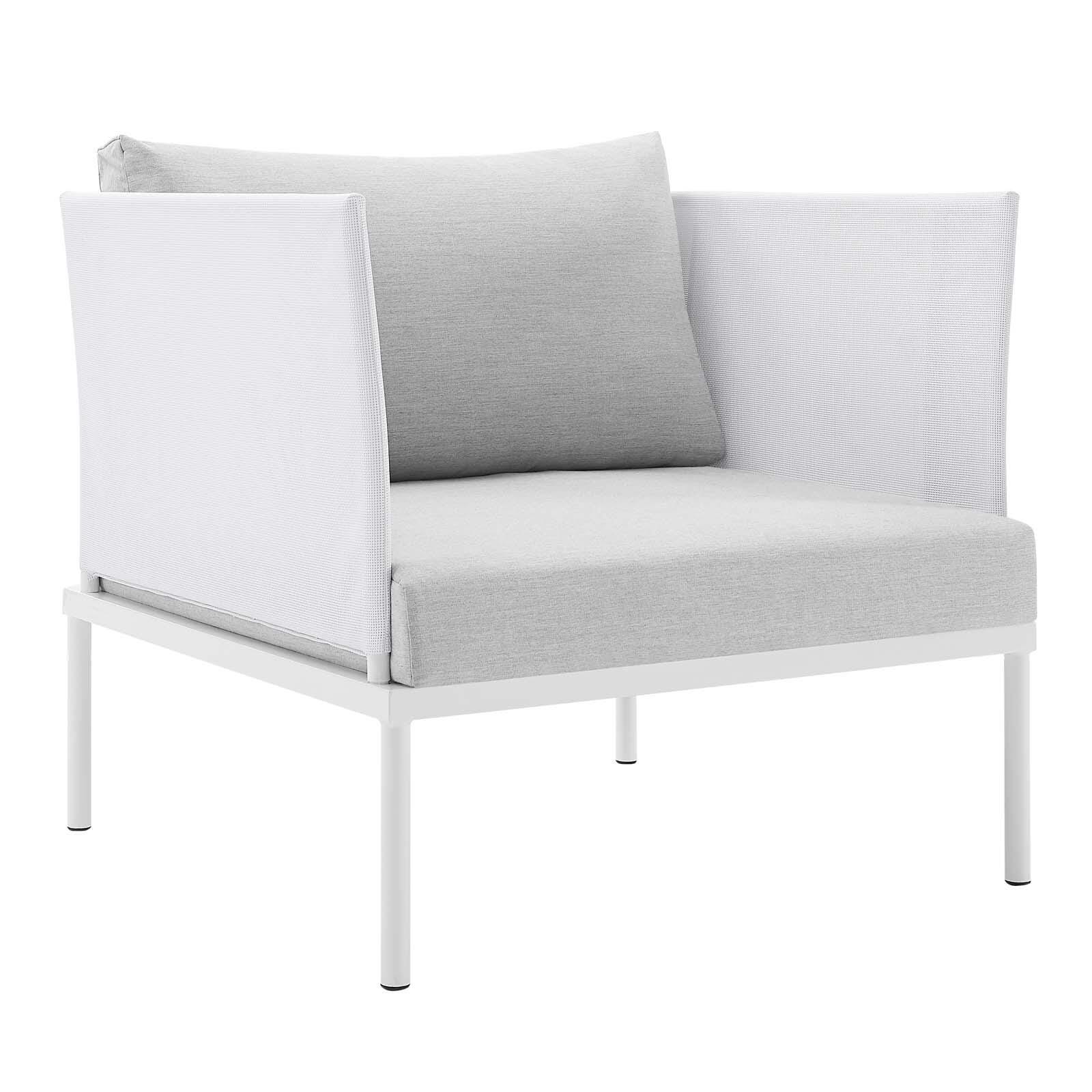 Modway Harmony Outdoor Weather Resistant Sunbrella&reg; Armchair, White/Gray, large