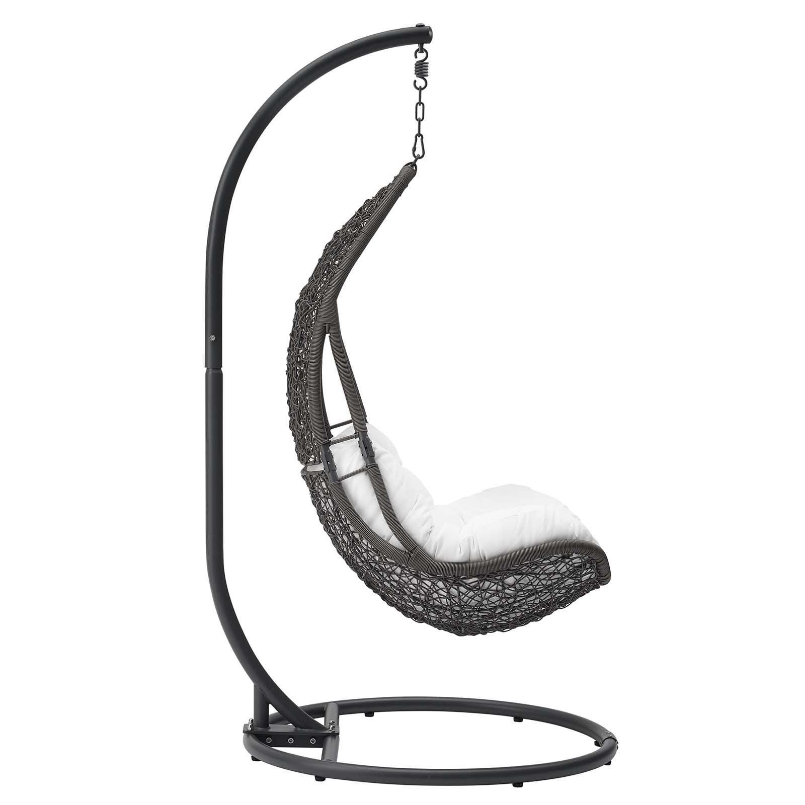 Modway Abate Outdoor Weather Resistant Swing Chair, Gray/White, large