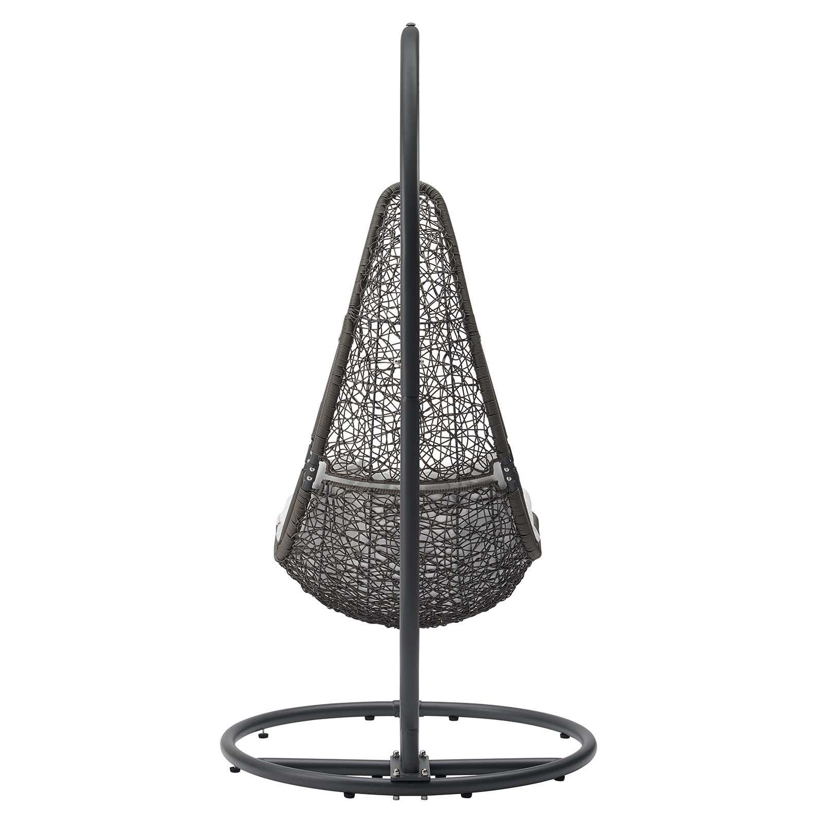 Modway Abate Outdoor Weather Resistant Swing Chair, Gray/White, large