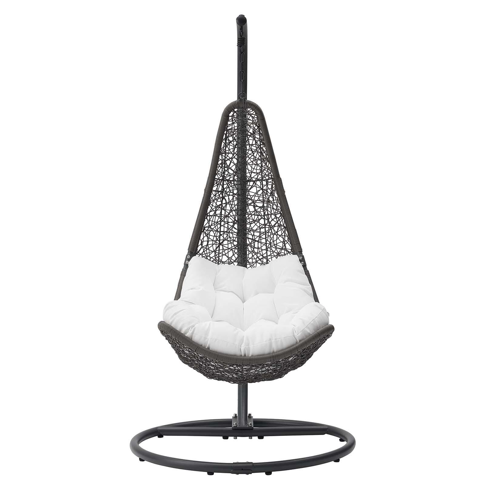 Modway Abate Outdoor Weather Resistant Swing Chair, Gray/White, large