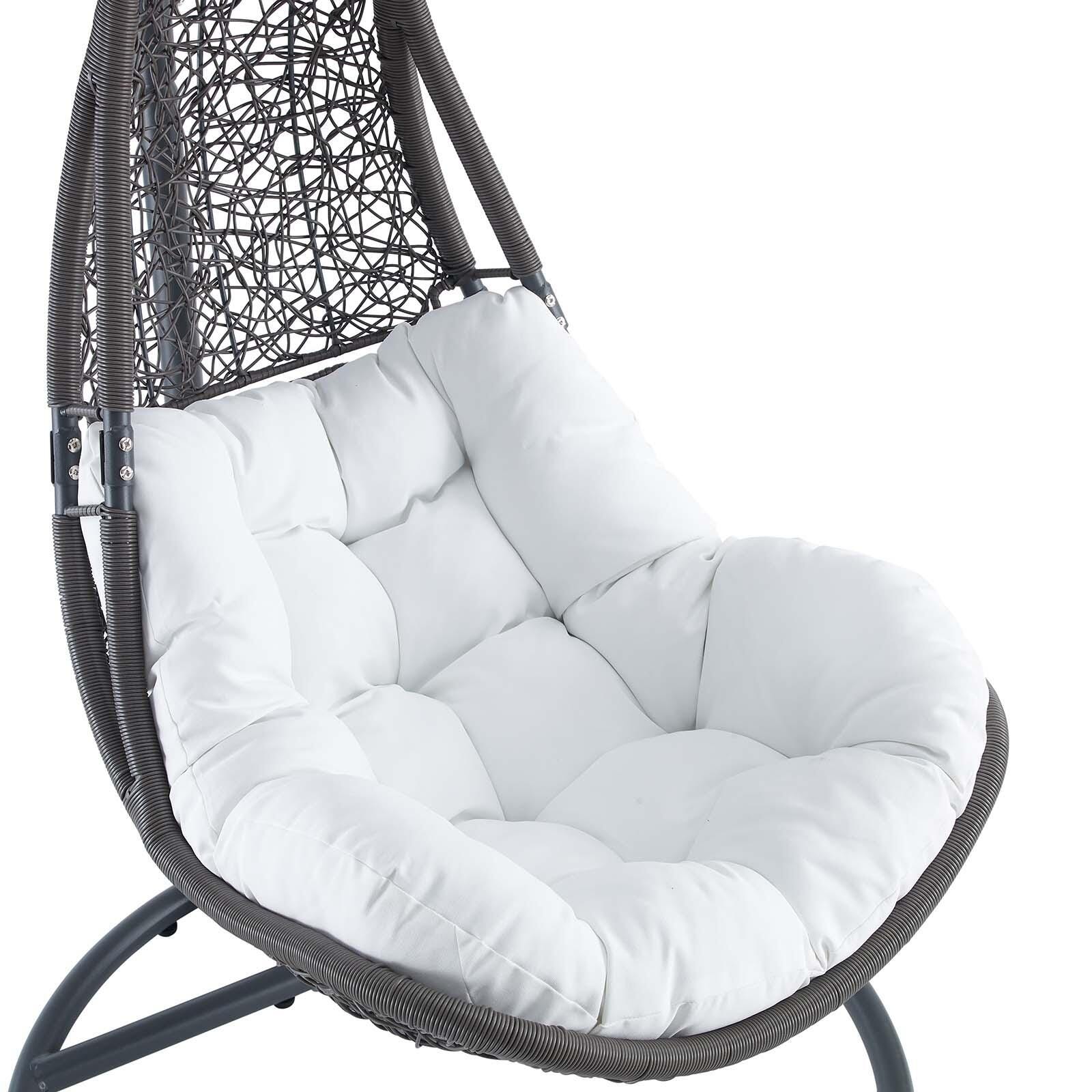 Modway Abate Outdoor Weather Resistant Swing Chair, Gray/White, large