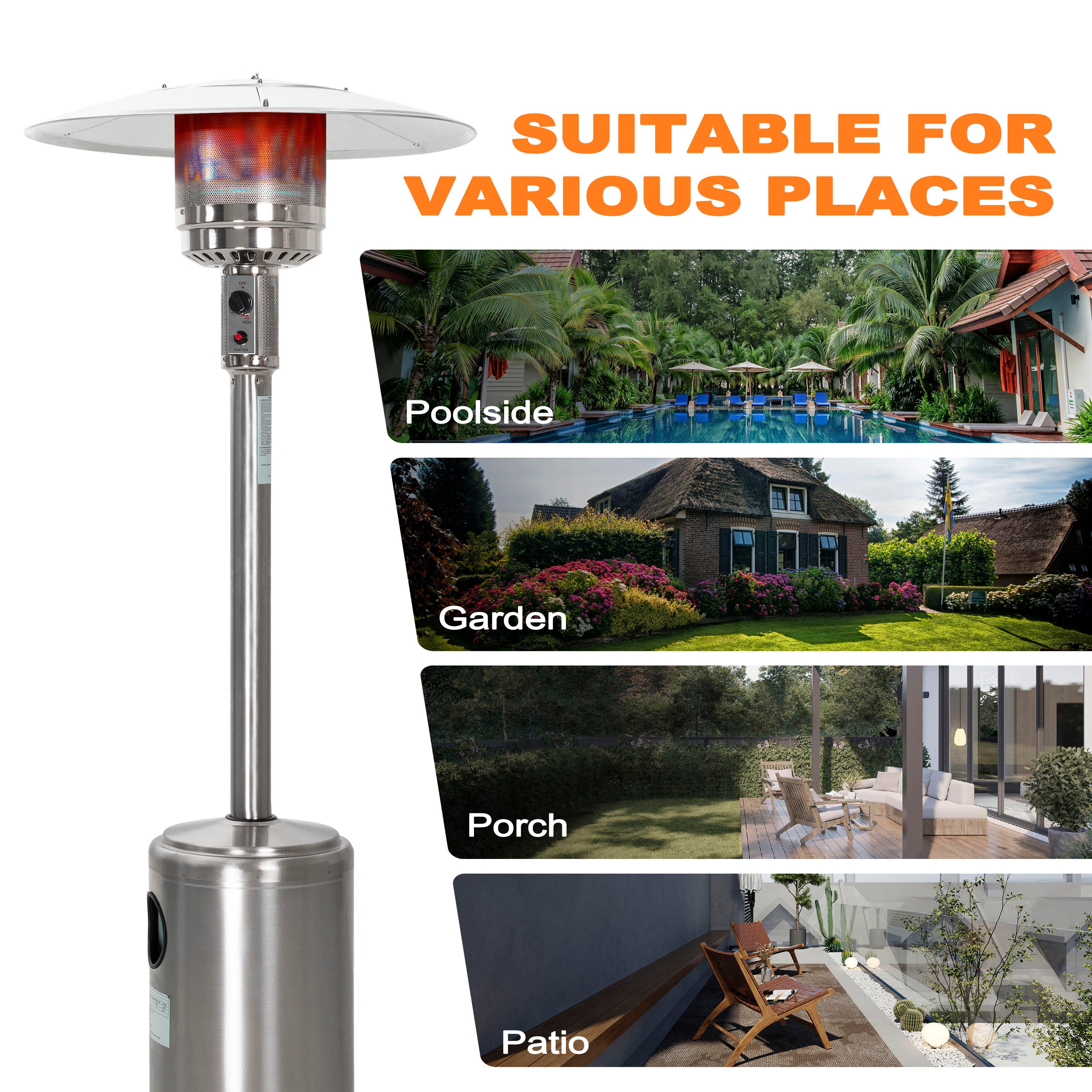 Nuu Garden Outdoor Gas Patio Heater, , large