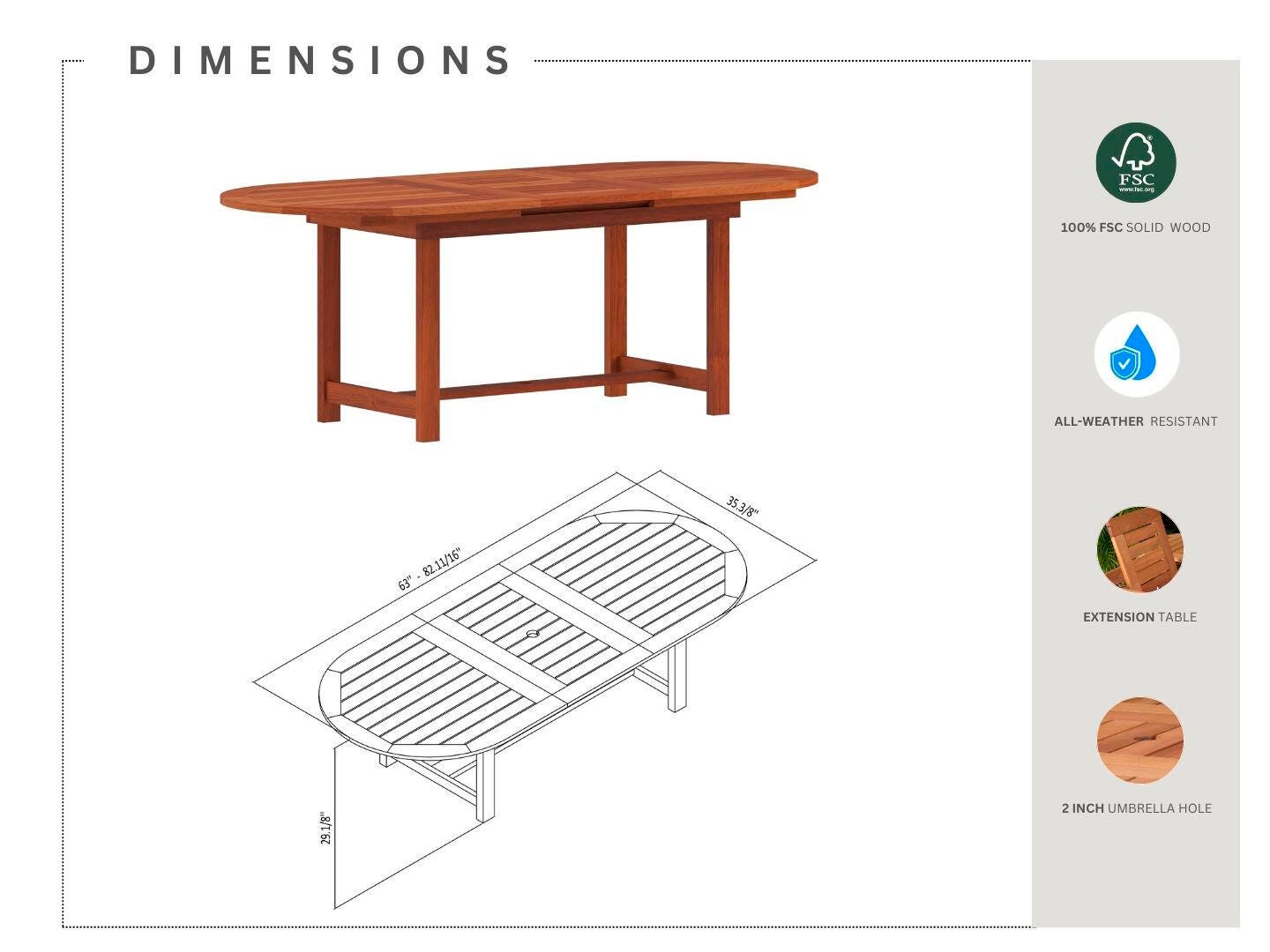 Amazonia Patio Dining Table, , large