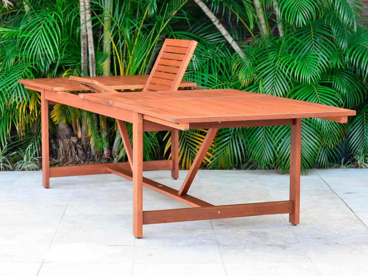 Amazonia Patio Dining Table, Dark Brown, large