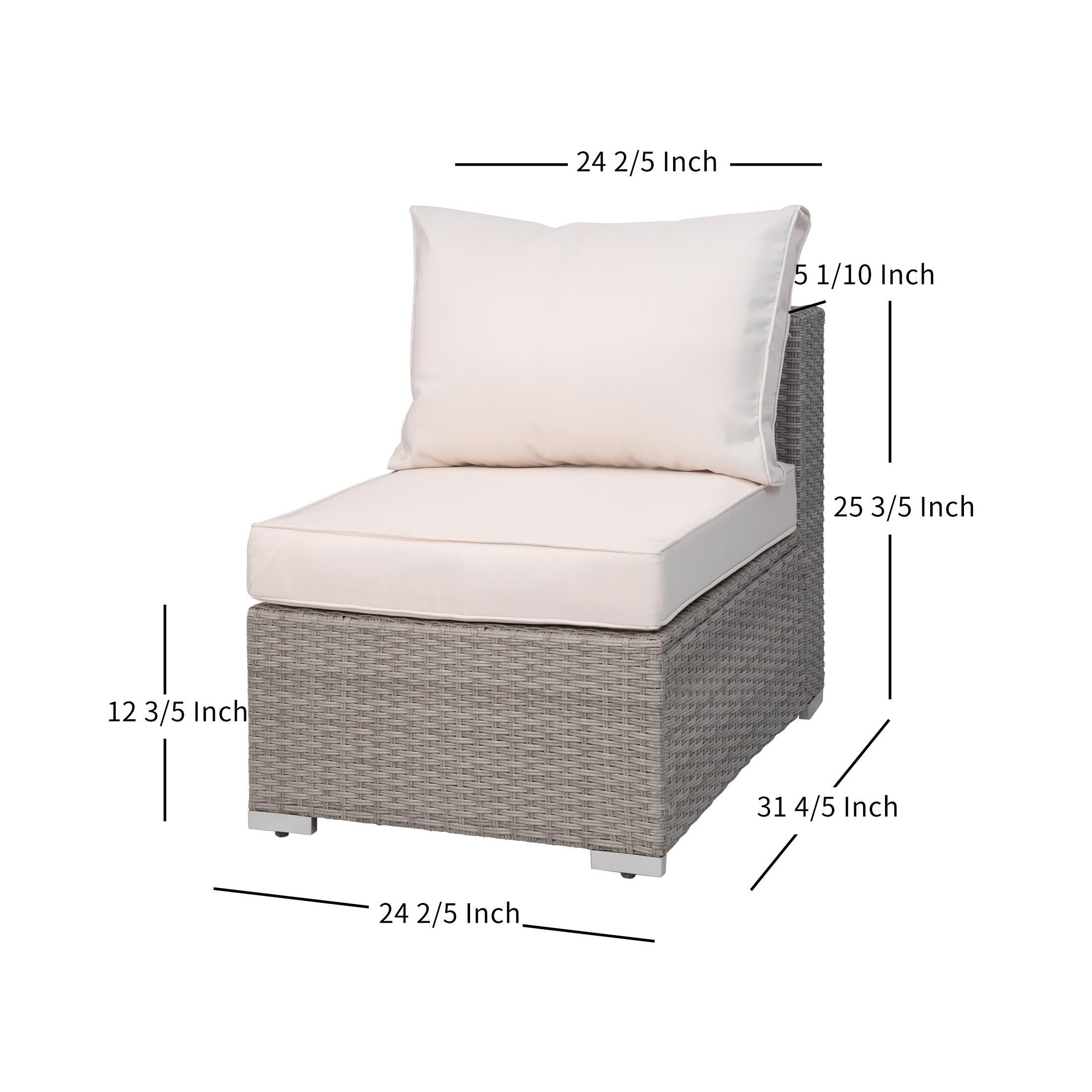 Westin Outdoor Westwend 64" Wide Armless Wicker Loveseat with Cushions, , large