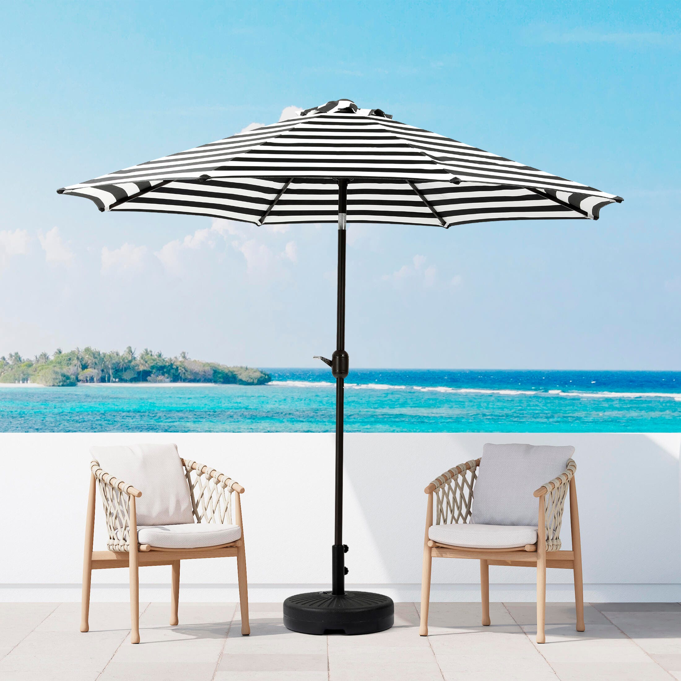 ashley patio umbrella Westin Outdoor 9' Patio Umbrella With Tilt and Crank Lift