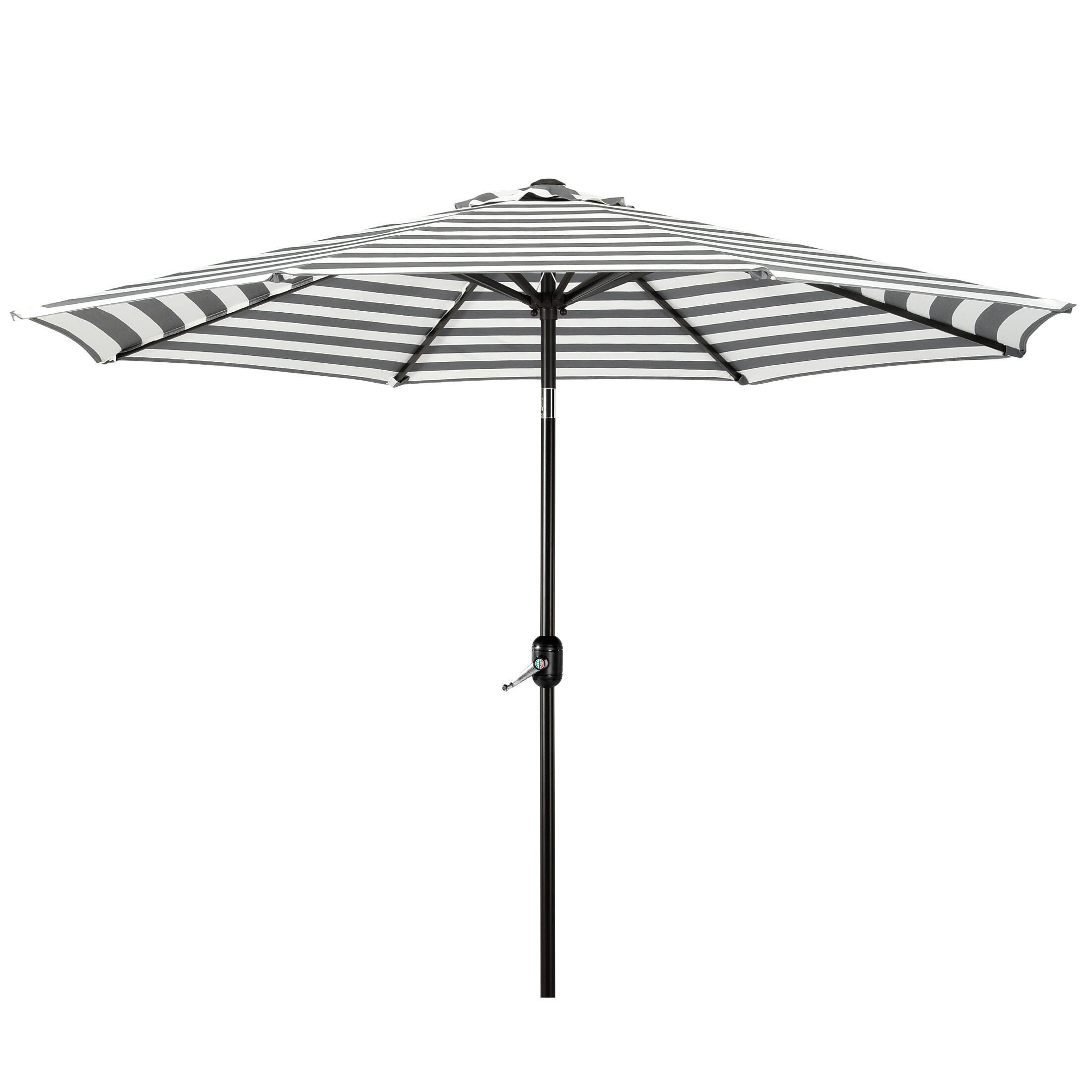 Westin Outdoor 9' Patio Umbrella With Tilt and Crank Lift, Gray, large