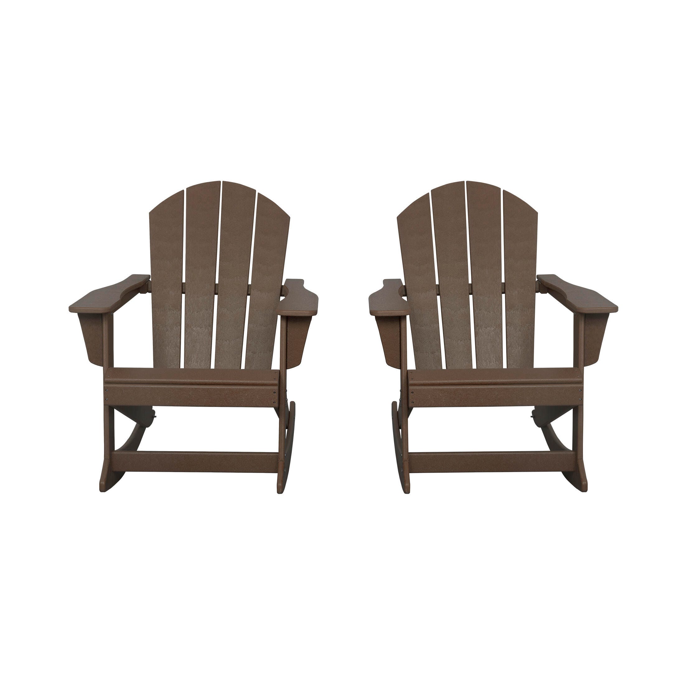 Venice Outdoor Adirondack Rocking Chairs (Set of 2), Dark Brown, large