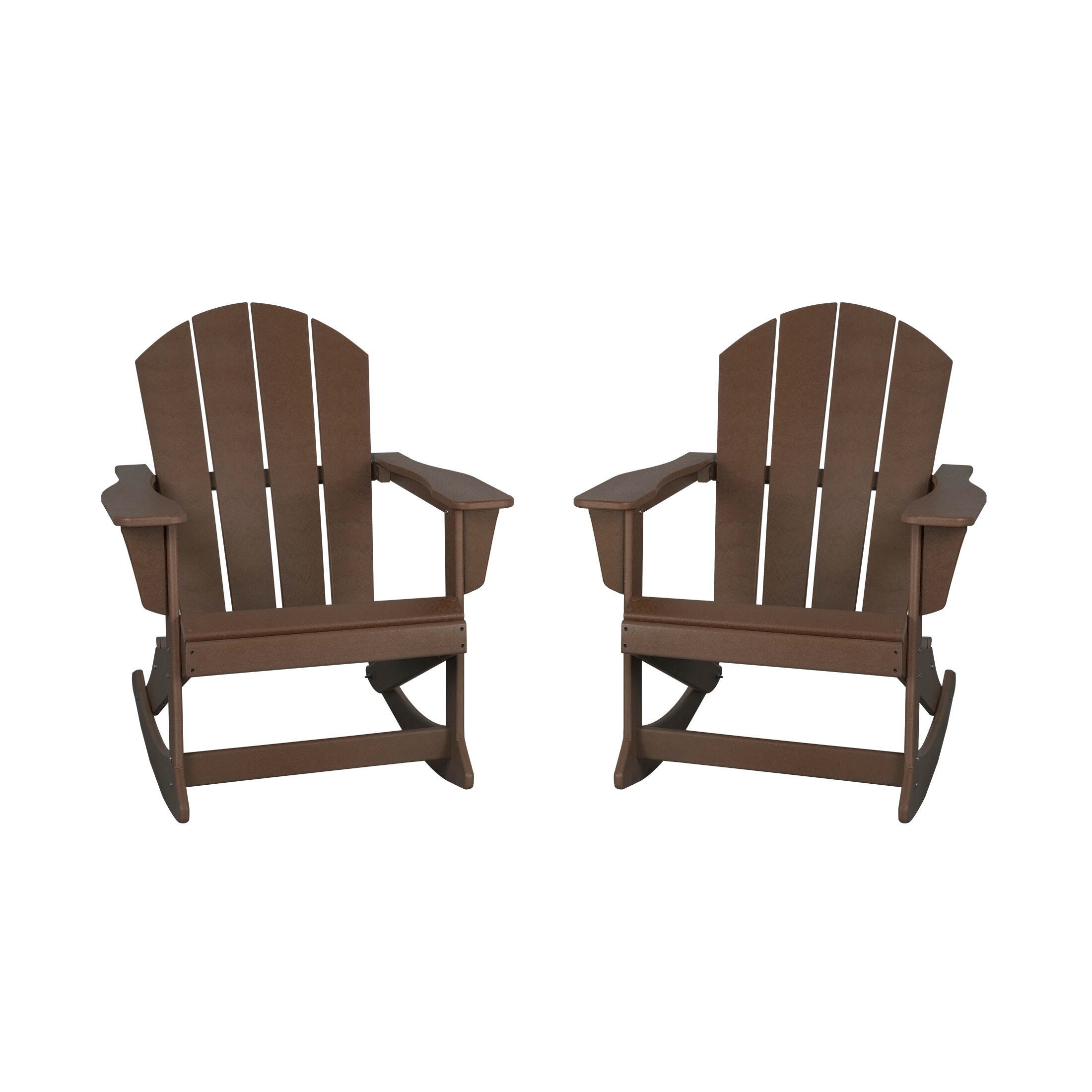 Venice Outdoor Adirondack Rocking Chairs (Set of 2), Dark Brown, large